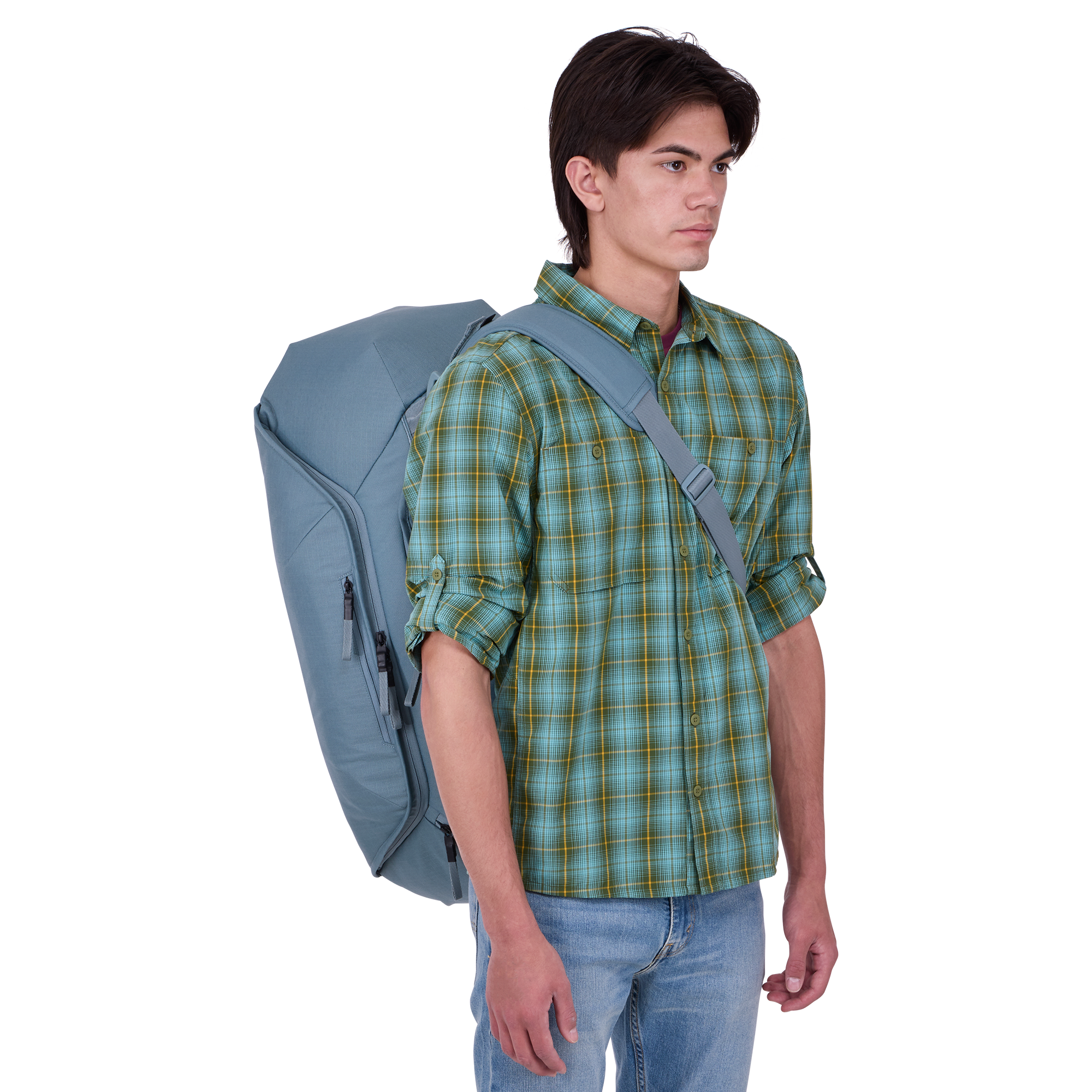 Thule RoundTrip Bike Duffel 55L in Pond Gray — lifestyle # color_Pond Gray