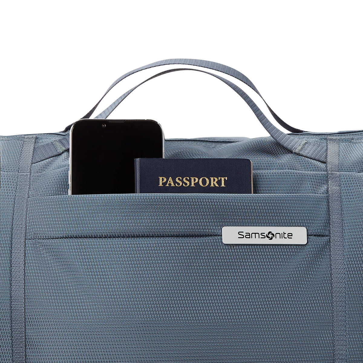 Samsonite Uplift Foldable Weekender Duffel in Black — detail view