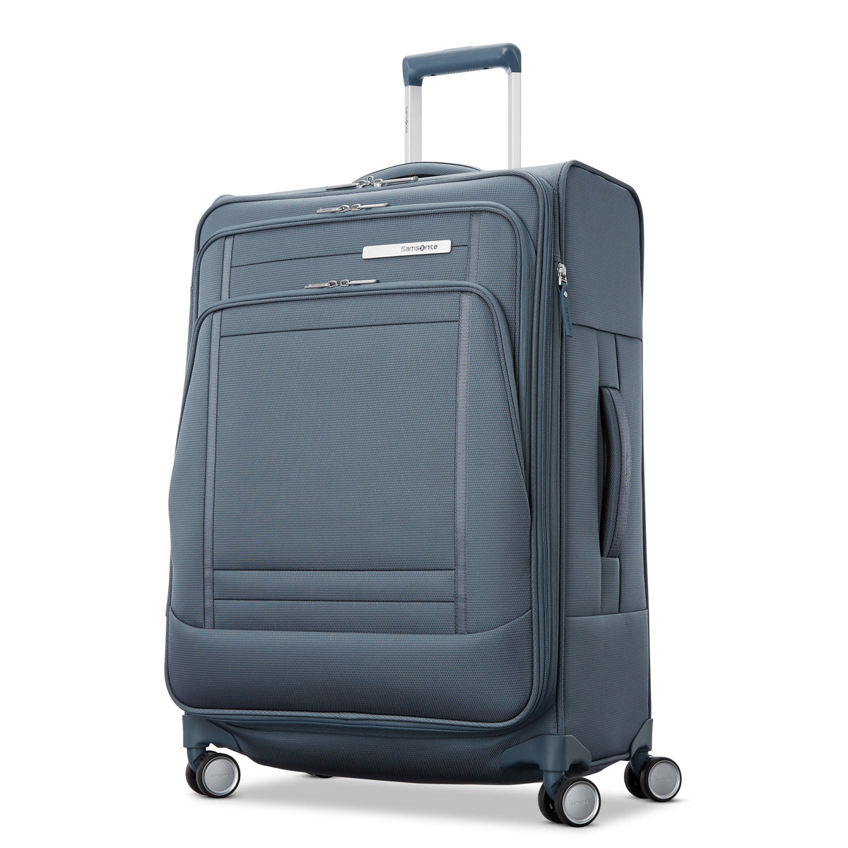 Samsonite Uplift Softside Medium Spinner in Elemental Blue — front view # color_Elemental Blue