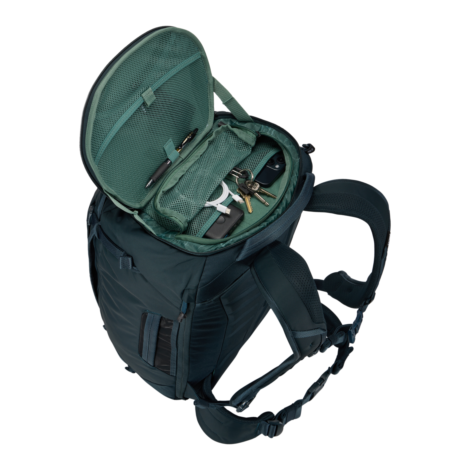 Thule Landmark 40L in Darkest Blue — interior view 2 # color_Darkest Blue