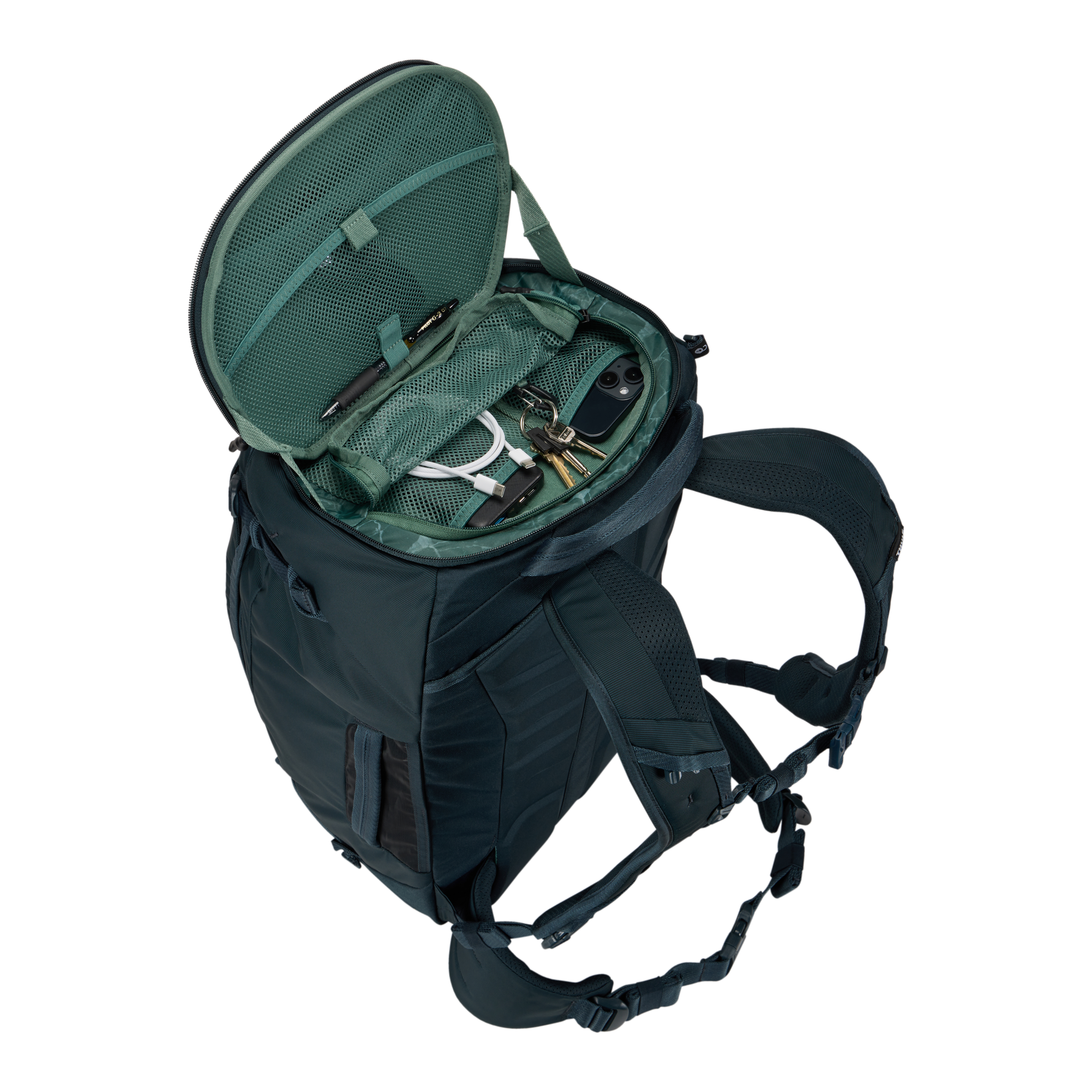 Thule Landmark 60L in Darkest Blue — interior view 2 # color_Darkest Blue