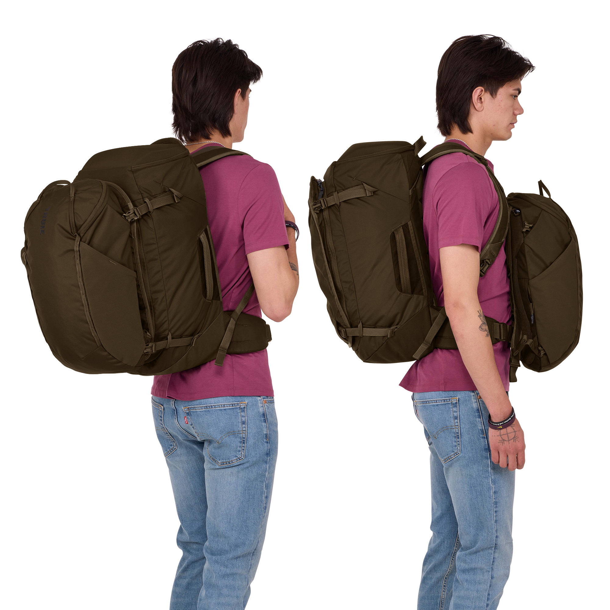 Thule Landmark 60L in Deep Khaki — lifestyle # color_Deep Khaki