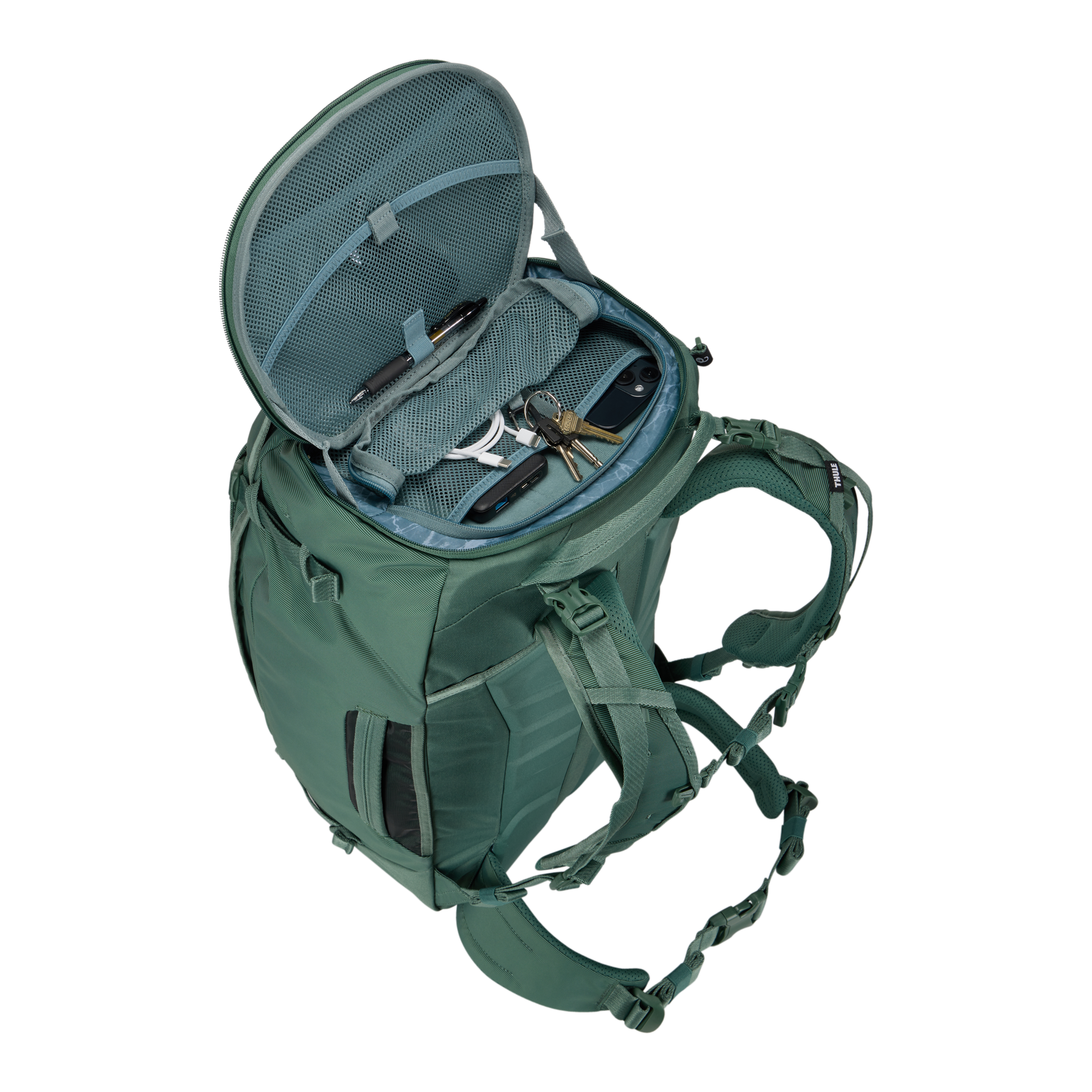 Thule Landmark 60L Women's in Hazy Green — interior view 2 # color_Hazy Green