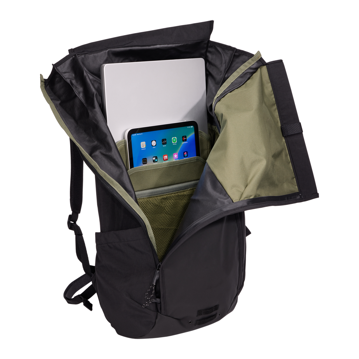 Thule Paramount Bike Commute Backpack 20L in Black — interior view