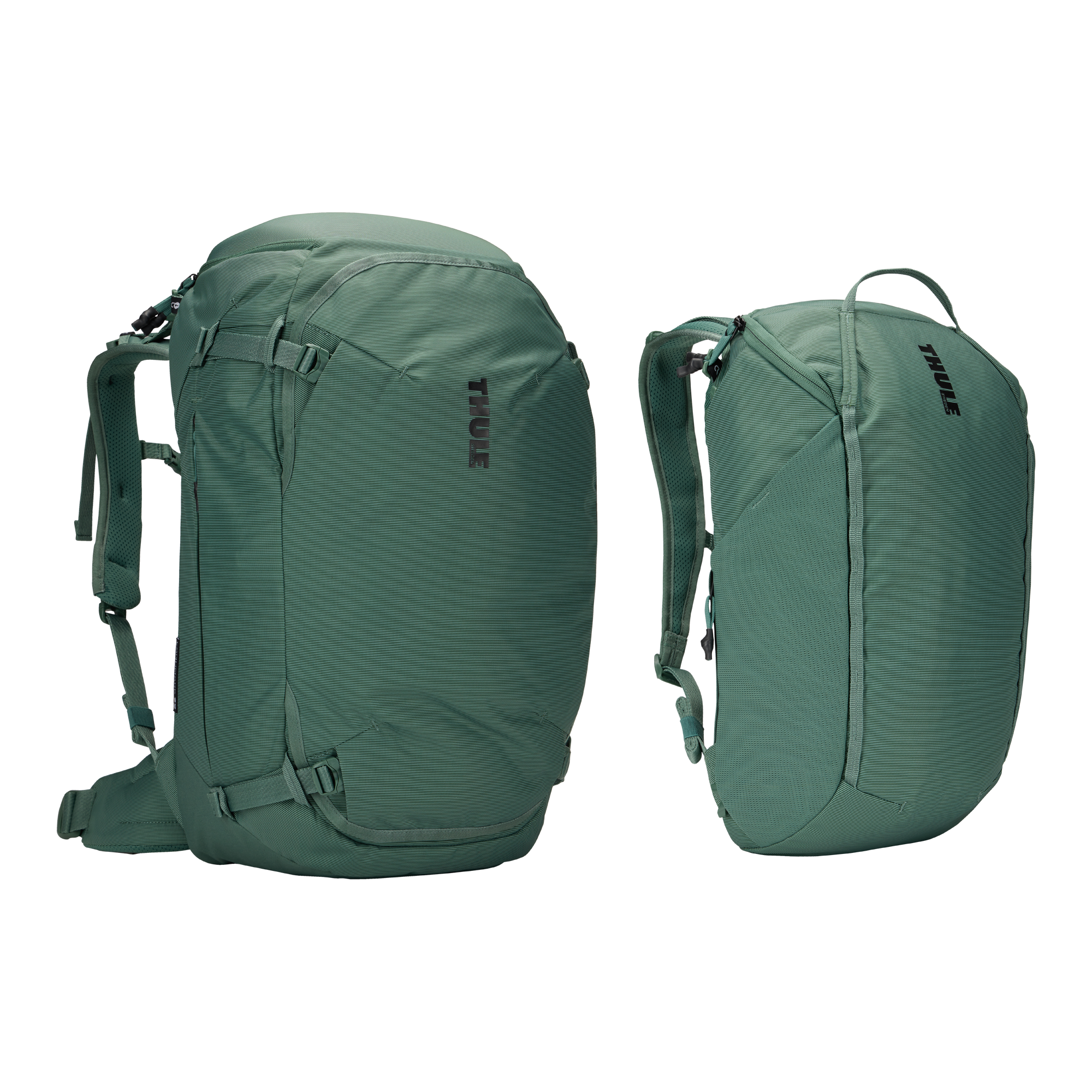 Thule Landmark 60L Women's in Hazy Green — angle view 2 # color_Hazy Green