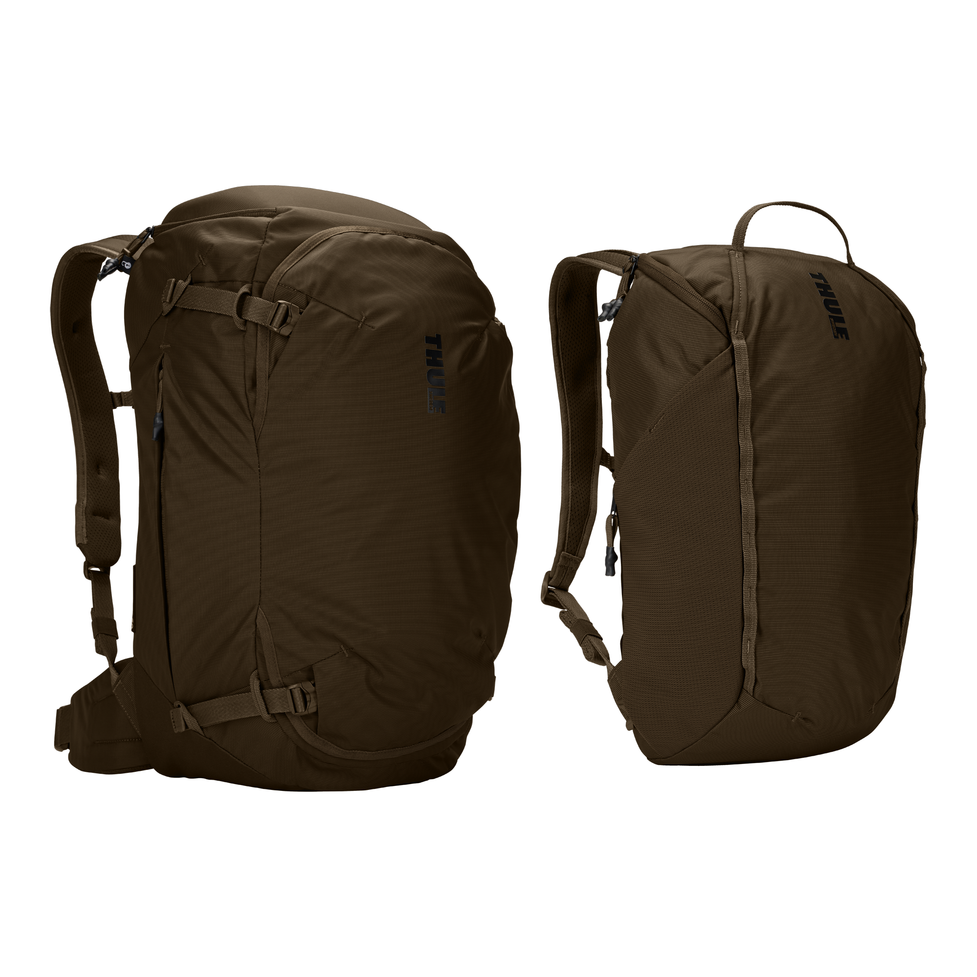 Thule Landmark 60L in Deep Khaki — angle view 2 # color_Deep Khaki