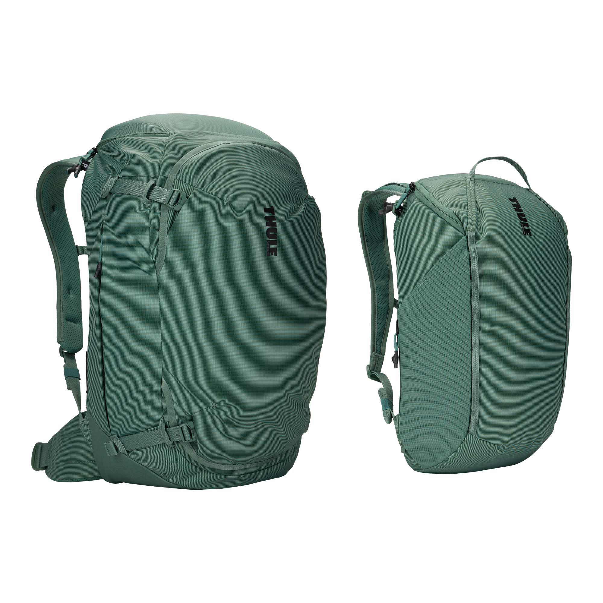 Thule Landmark 60L in Hazy Green — angle view 2 # color_Hazy Green