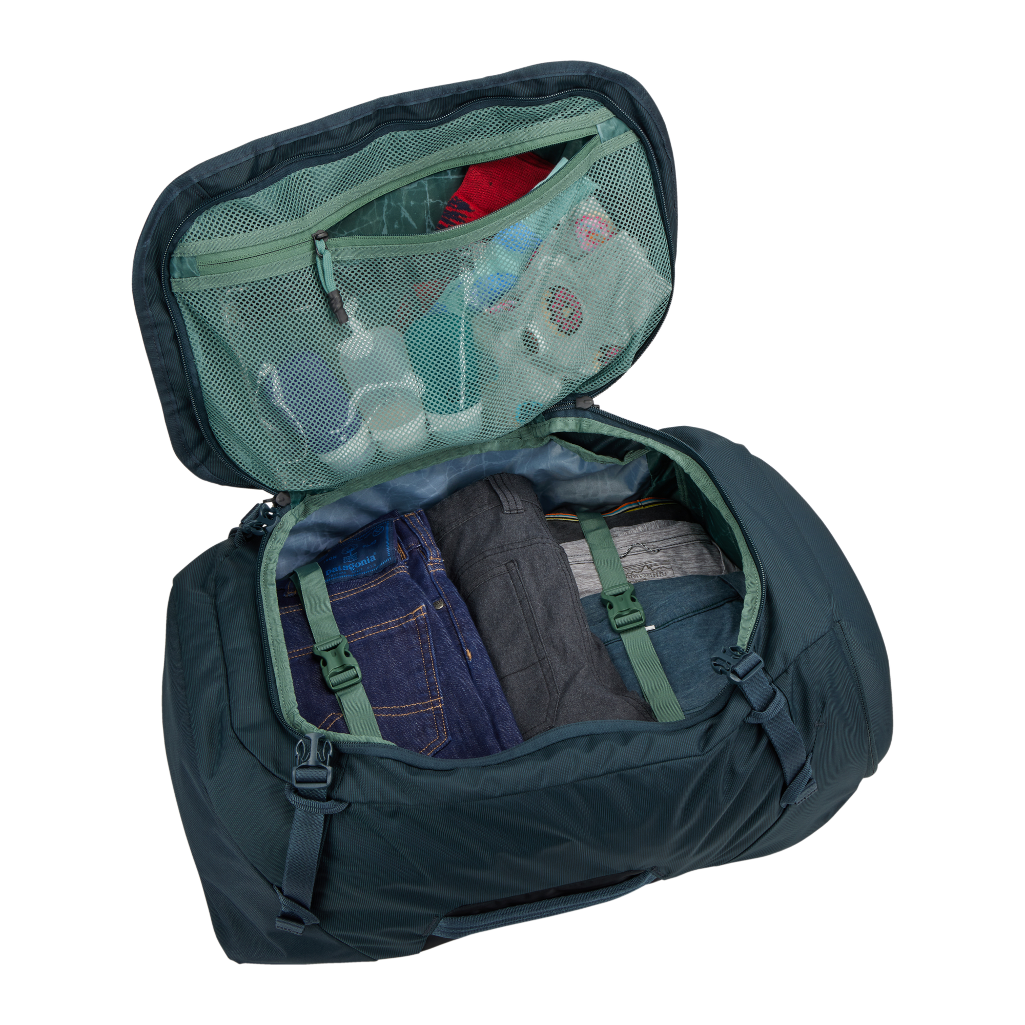 Thule Landmark 40L in Darkest Blue — interior view # color_Darkest Blue