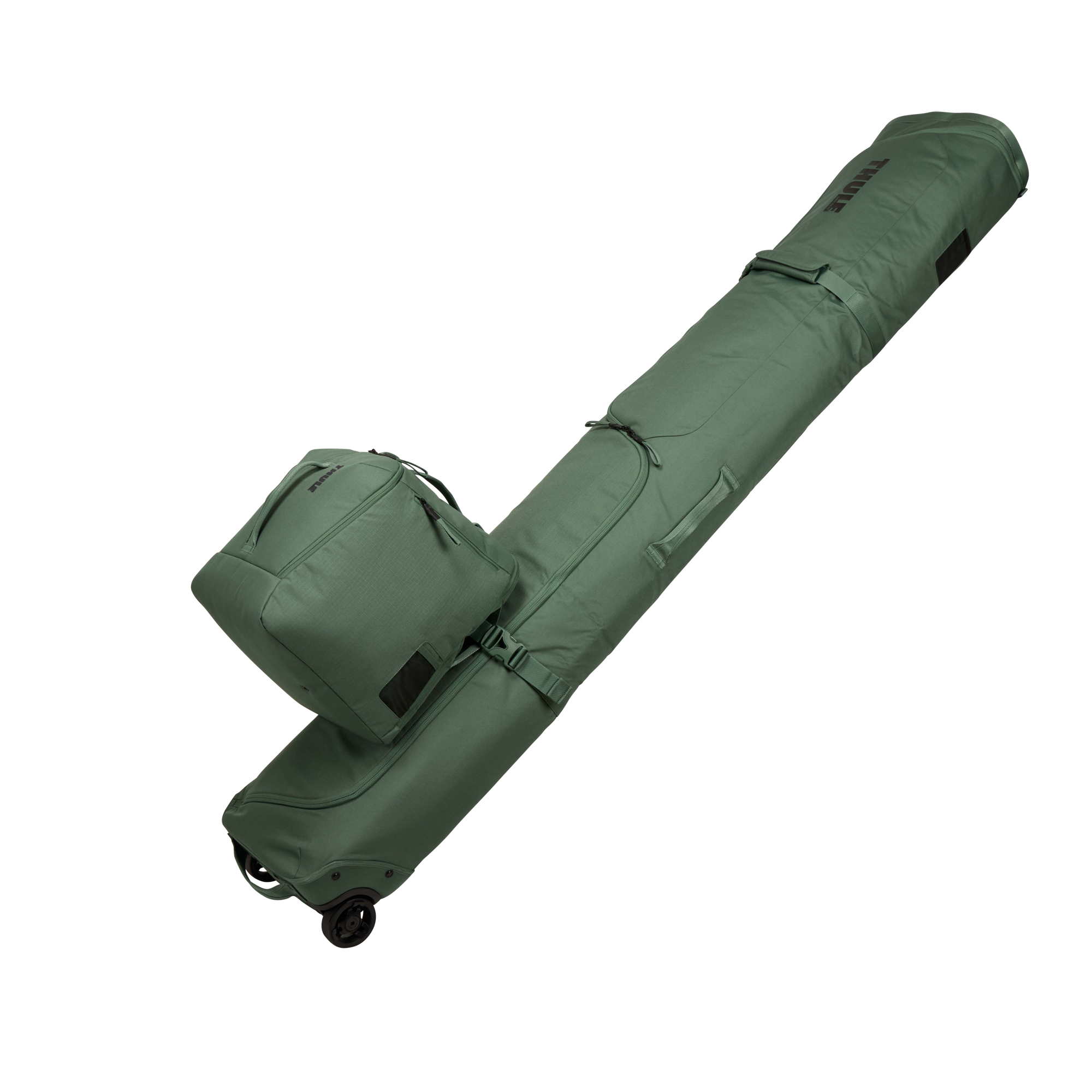 Thule RoundTrip Boot Bag 35L in Hazy Green — angle view 2 # color_Hazy Green