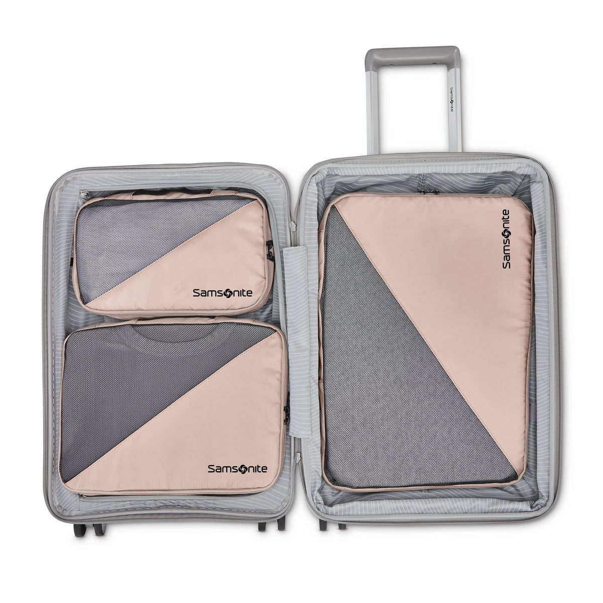 Samsonite 3-Piece Compression Packing Cubes in Dusty Rose — interior view