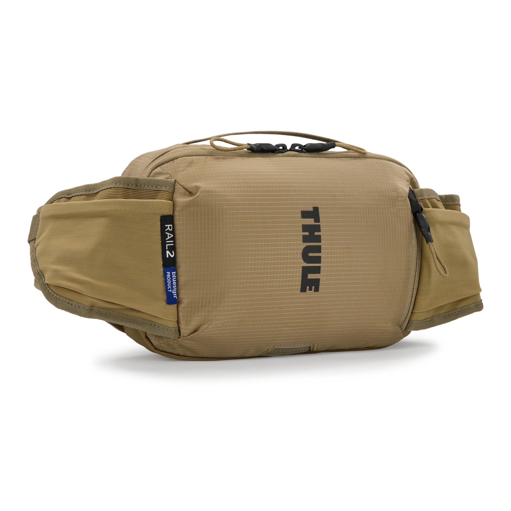 Thule Rail Hip Pack 2L in Faded Khaki — front view # color_Faded Khaki