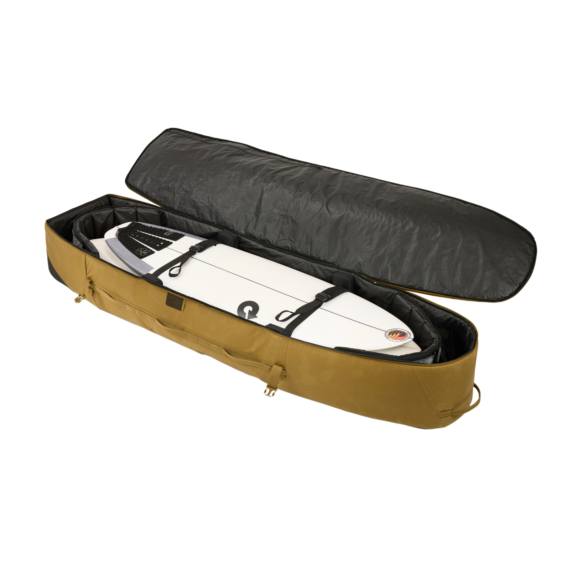 Thule Aion Surfboard Bag in Nutria Brown — interior view # color_Nutria Brown