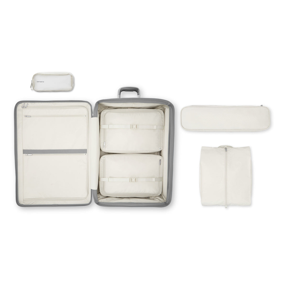 Samsonite Silhouette 18 Hard Side Spinner -Large in Metallic Silver — interior view 2