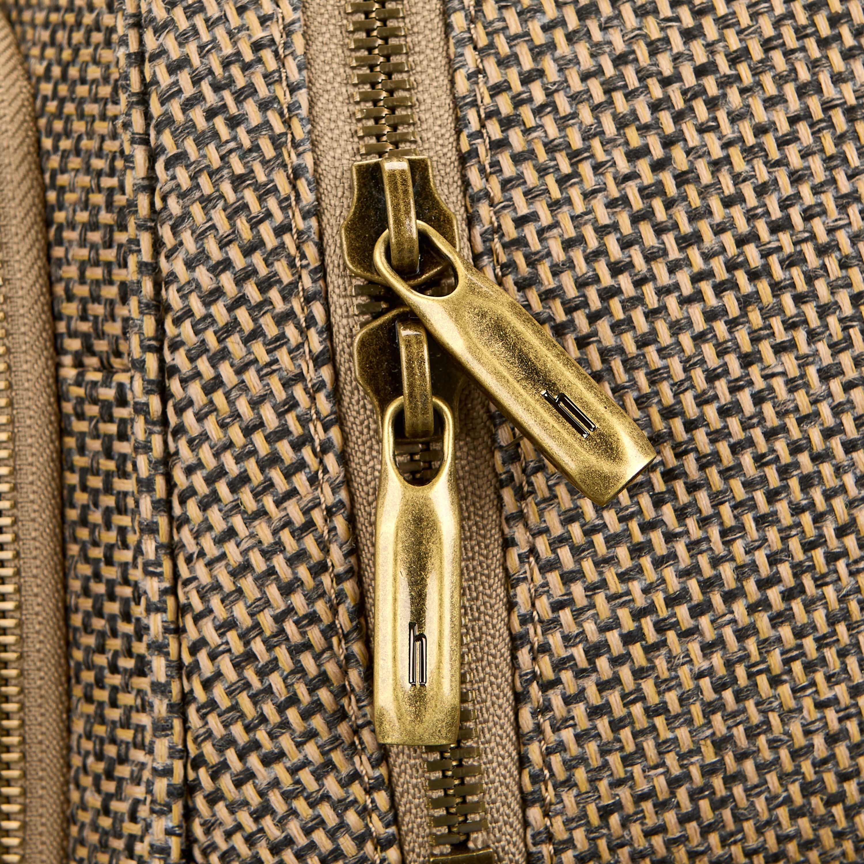 Hartmann Tweed Travel Backpack in Tweed/Natural Leather — angle view 5