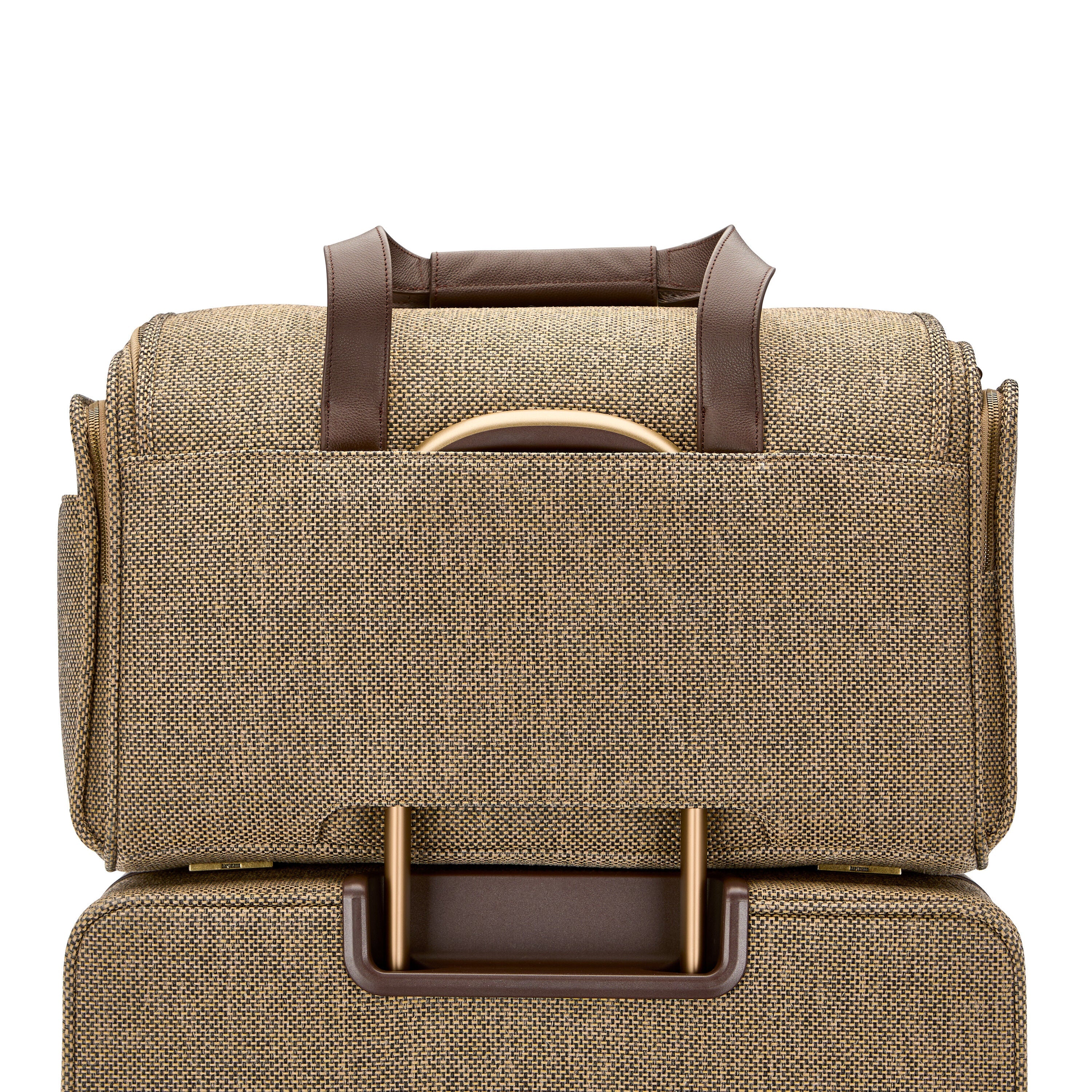Hartmann Tweed Travel Duffel in Tweed/Natural Leather — angle view 5