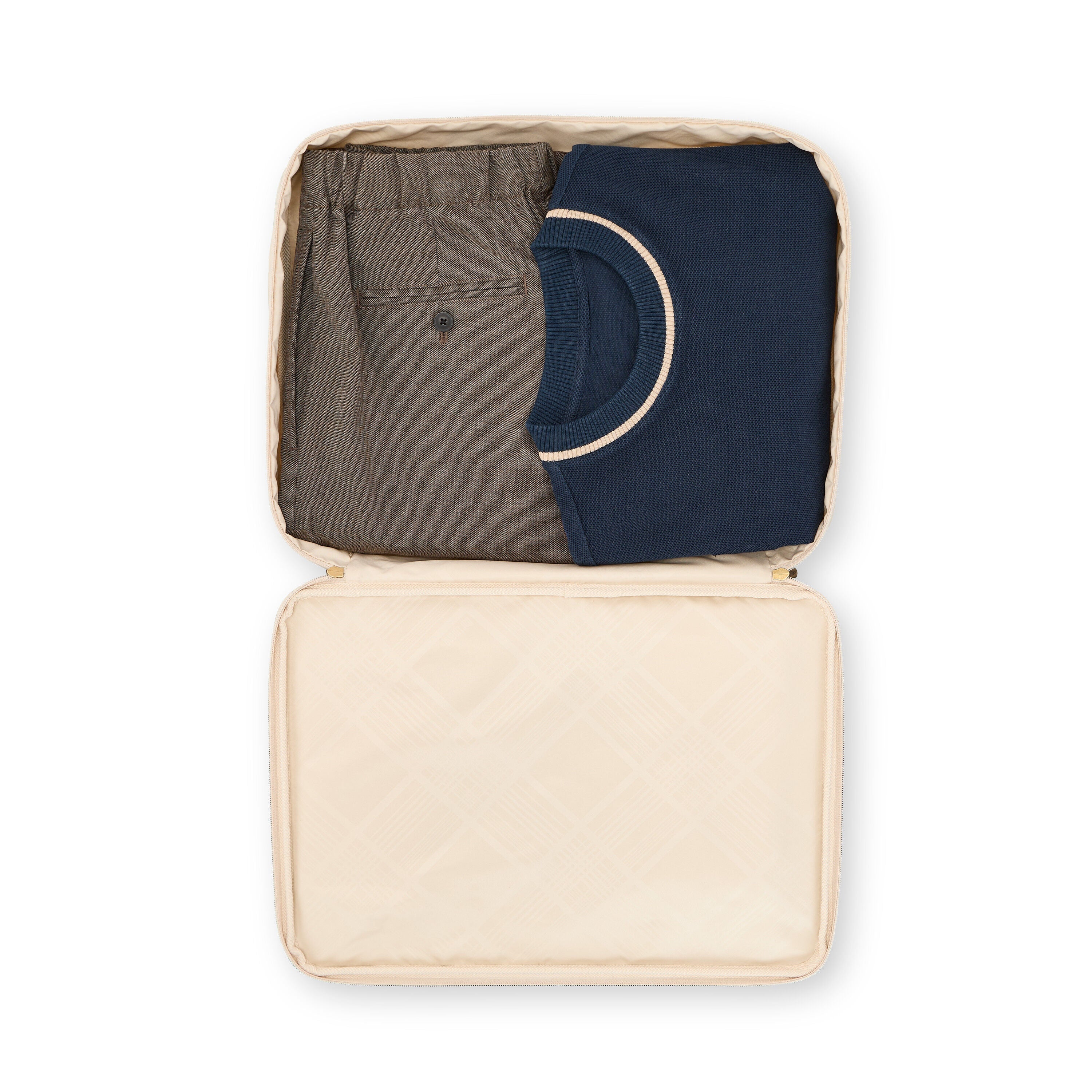 Hartmann Tweed Domestic Carry-On Spinner in Tweed/Natural Leather — angle view 1