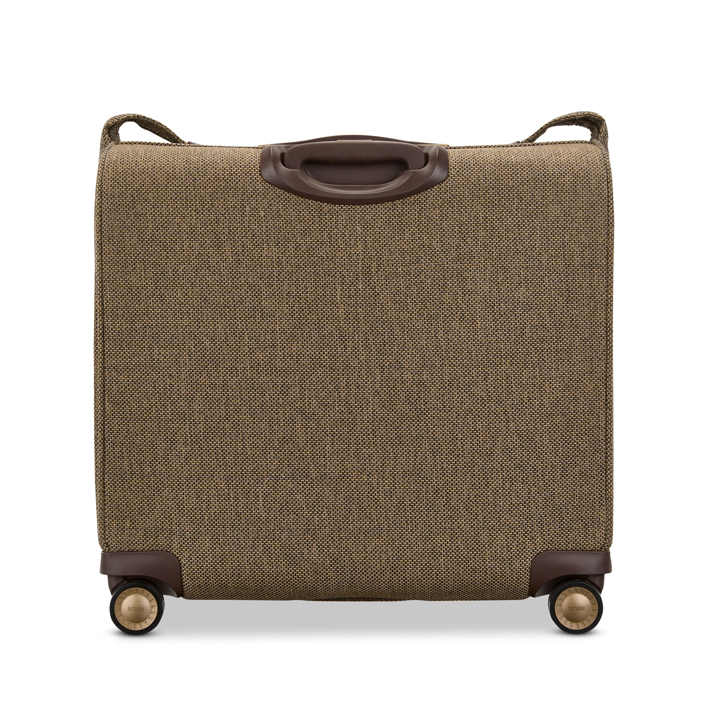 Hartmann Tweed Wheeled Garment Bag in Tweed/Natural Leather — back view