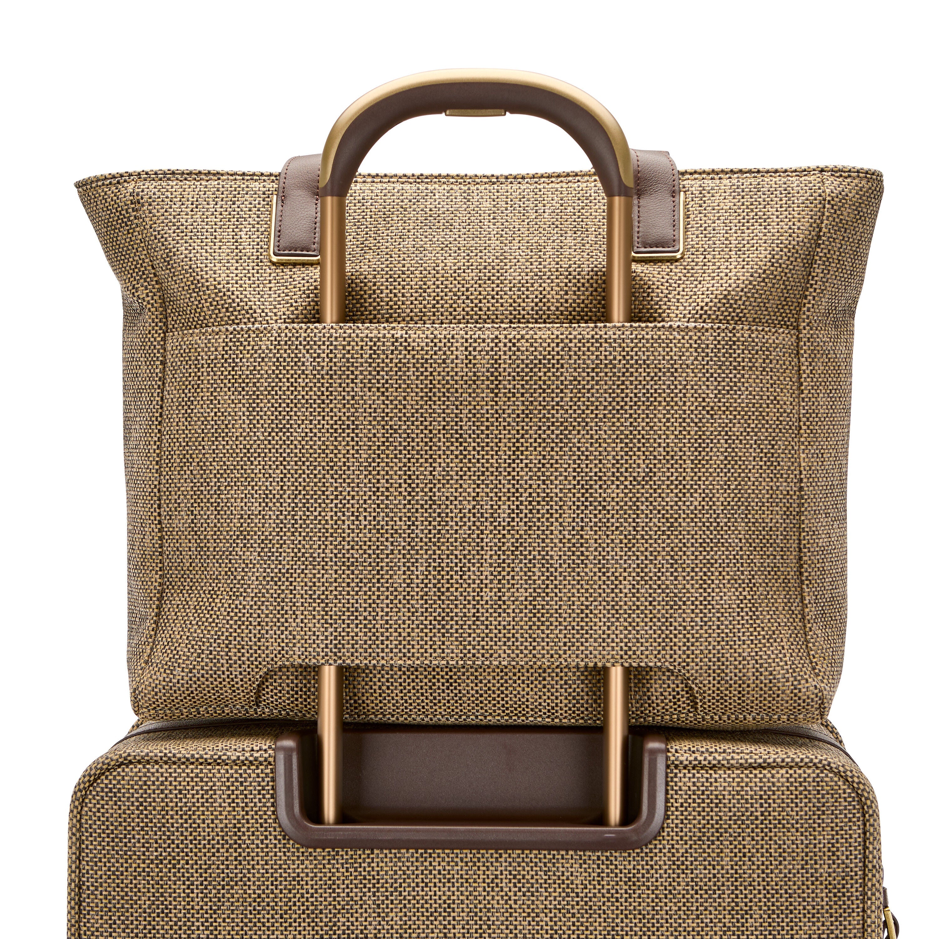 Hartmann Tweed Carryall Tote in Tweed/Natural Leather — angle view 6