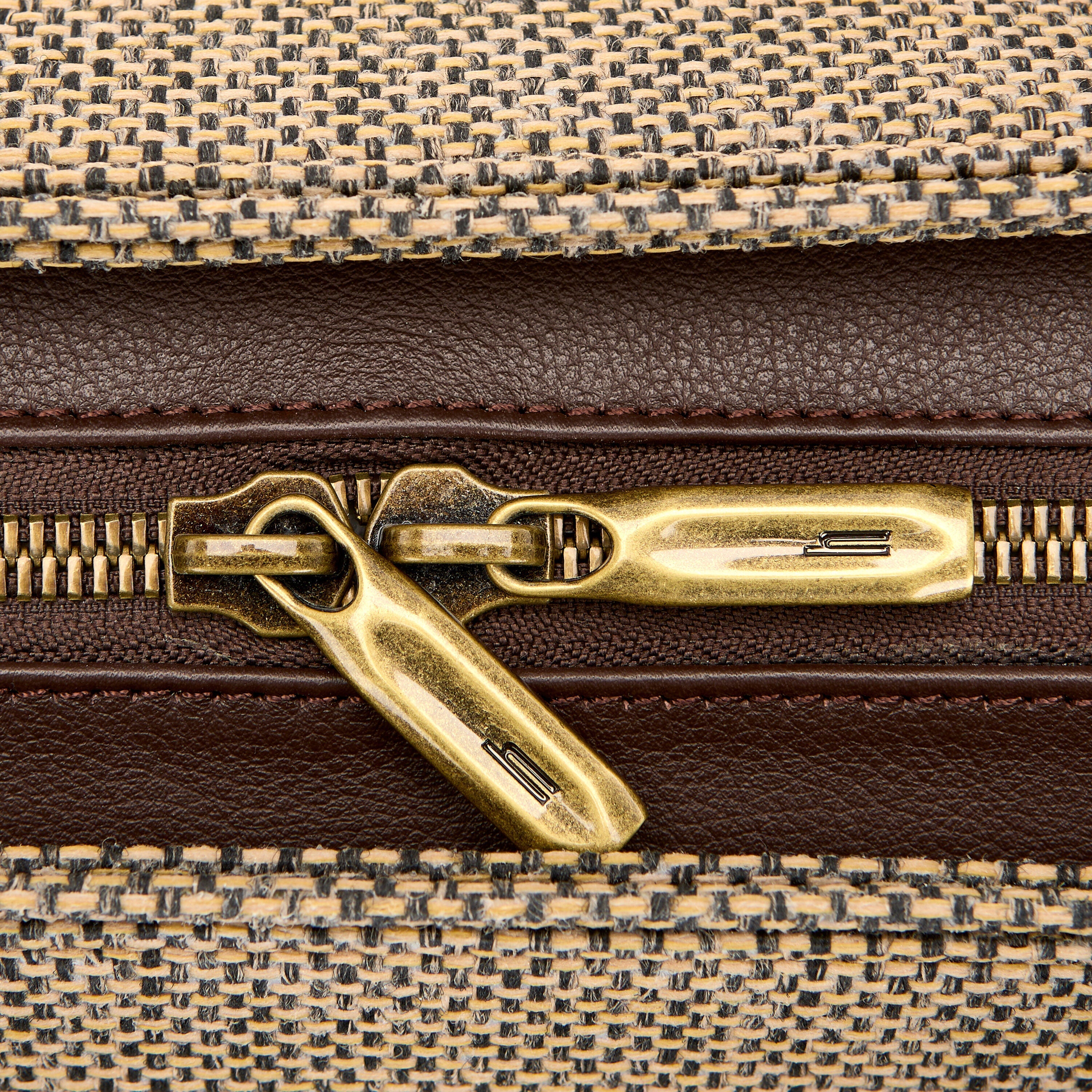 Hartmann Tweed Carryall Tote in Tweed/Natural Leather — angle view 5