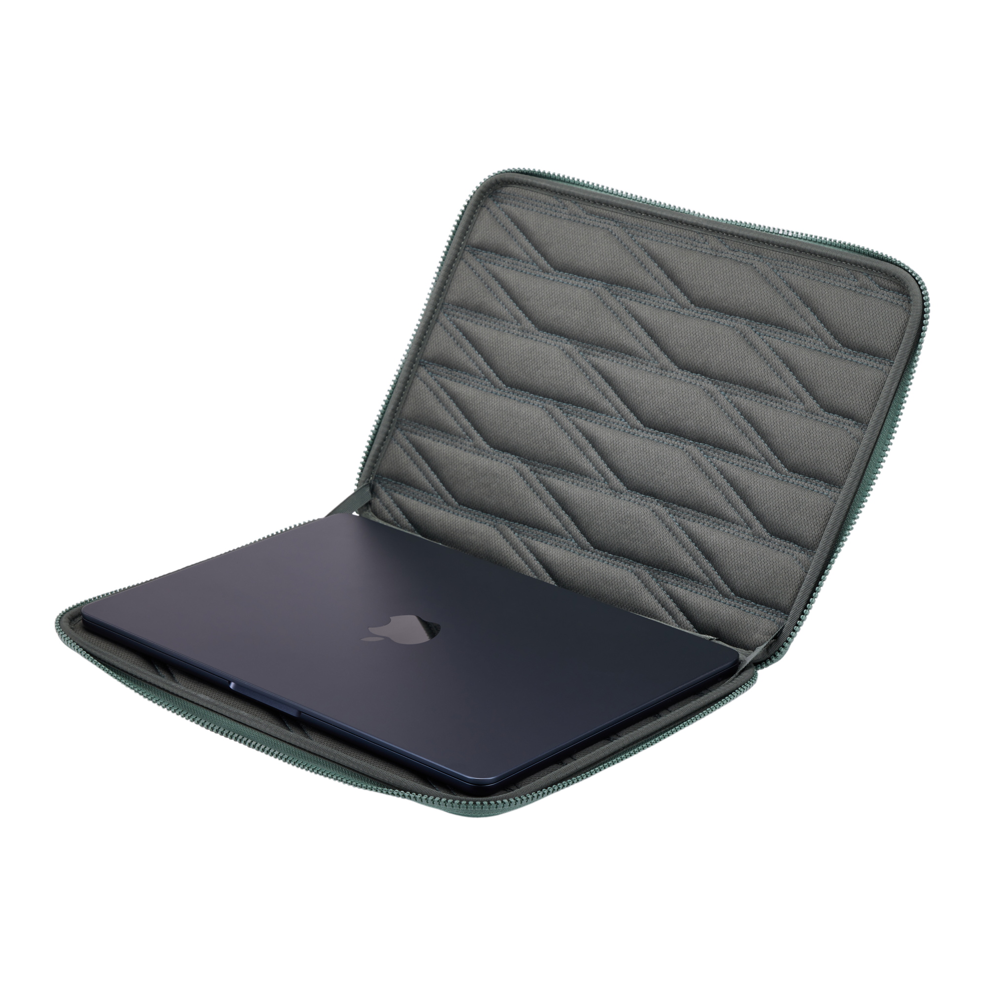 Thule Gauntlet MacBook Pro Sleeve 14" in Hazy Green — interior view 2 # color_Hazy Green