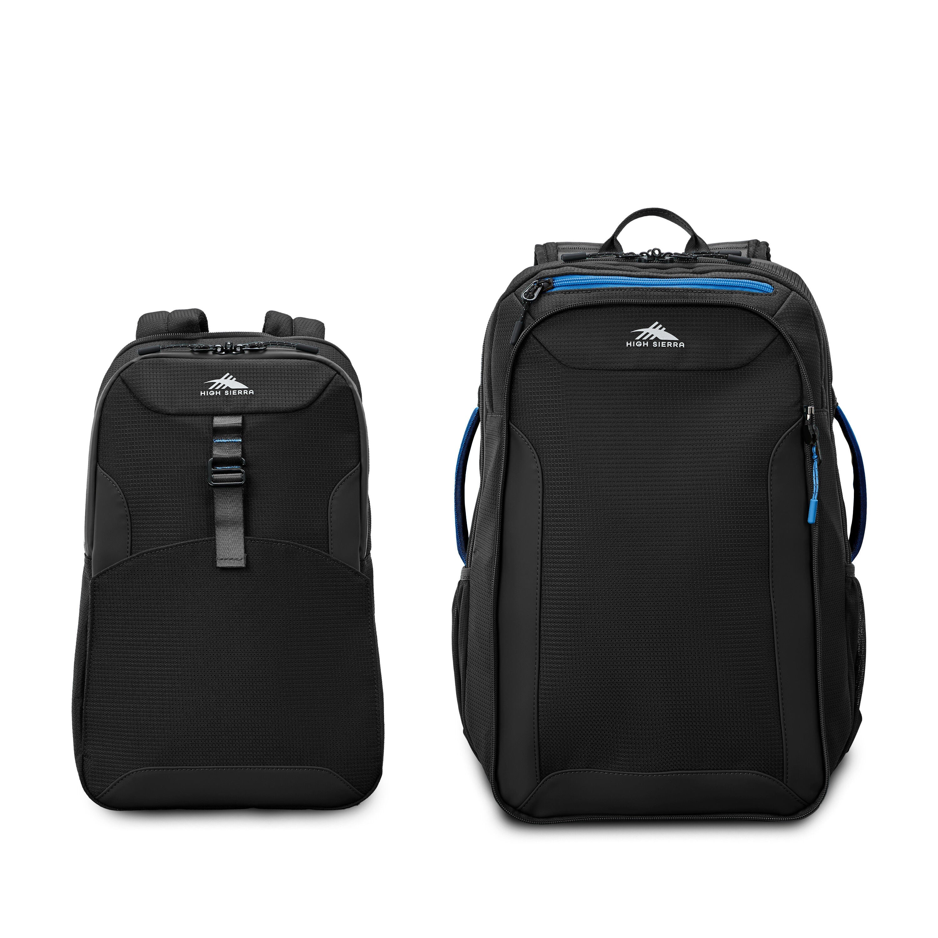 High Sierra Hi-Life 3-in-1 Convertible Backpack in Black Blue — front view