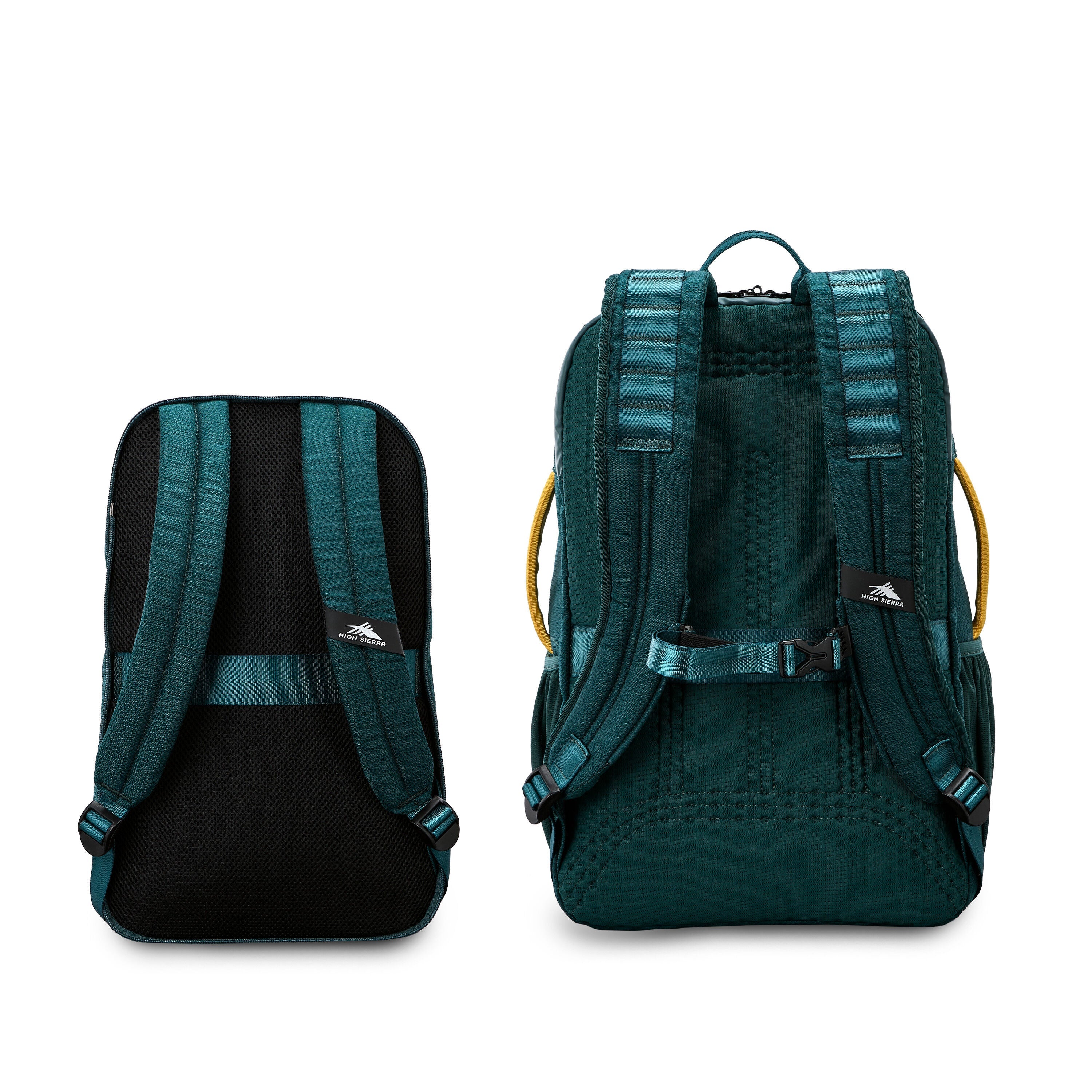 High Sierra Hi-Life 3-in-1 Convertible Backpack in Green Yellow — back view