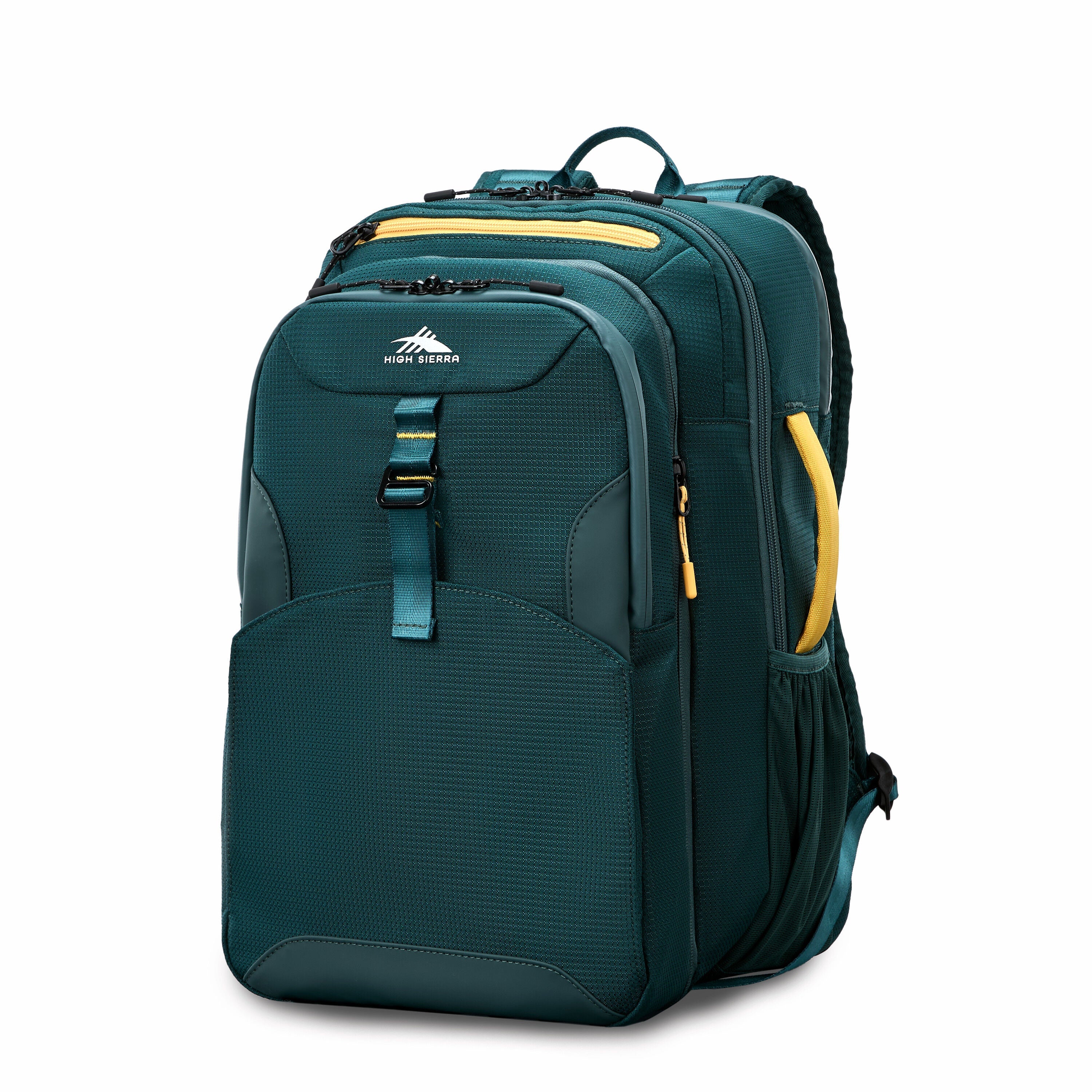 High Sierra Hi-Life 3-in-1 Convertible Backpack in Green Yellow — angle view 1