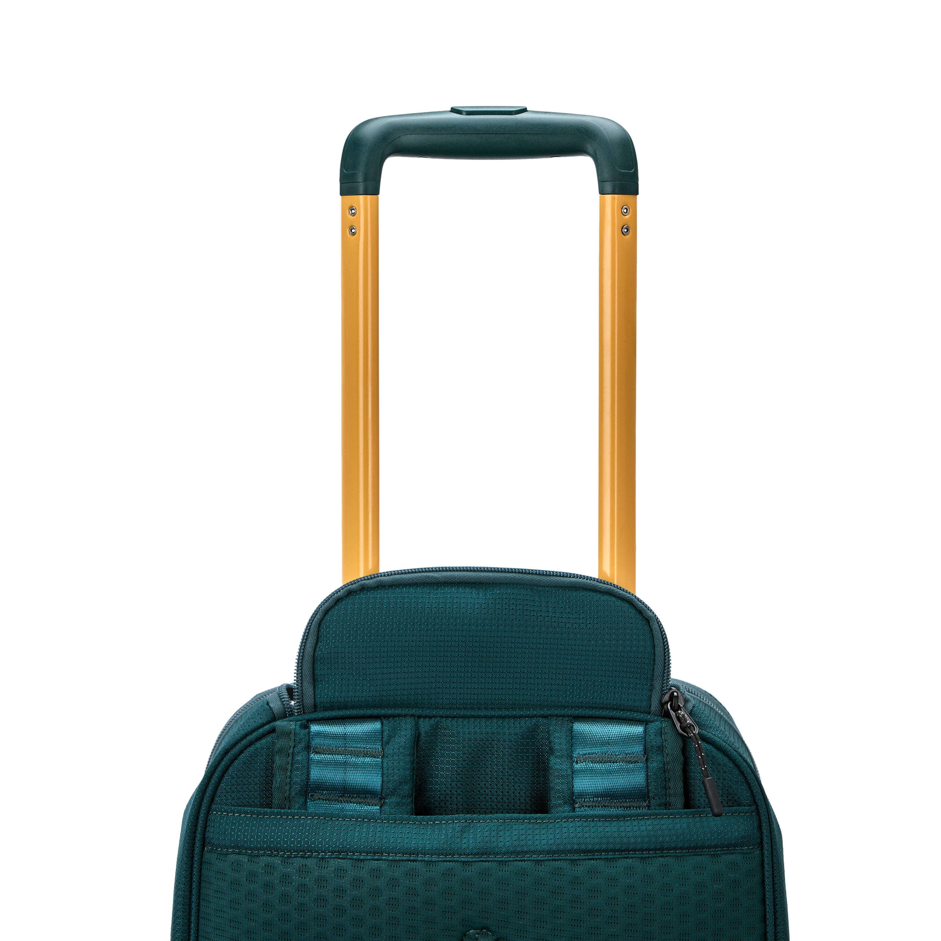 High Sierra Hi-Life 3-in-1 Convertible Wheeled Backpack in Green Yellow — angle view 4