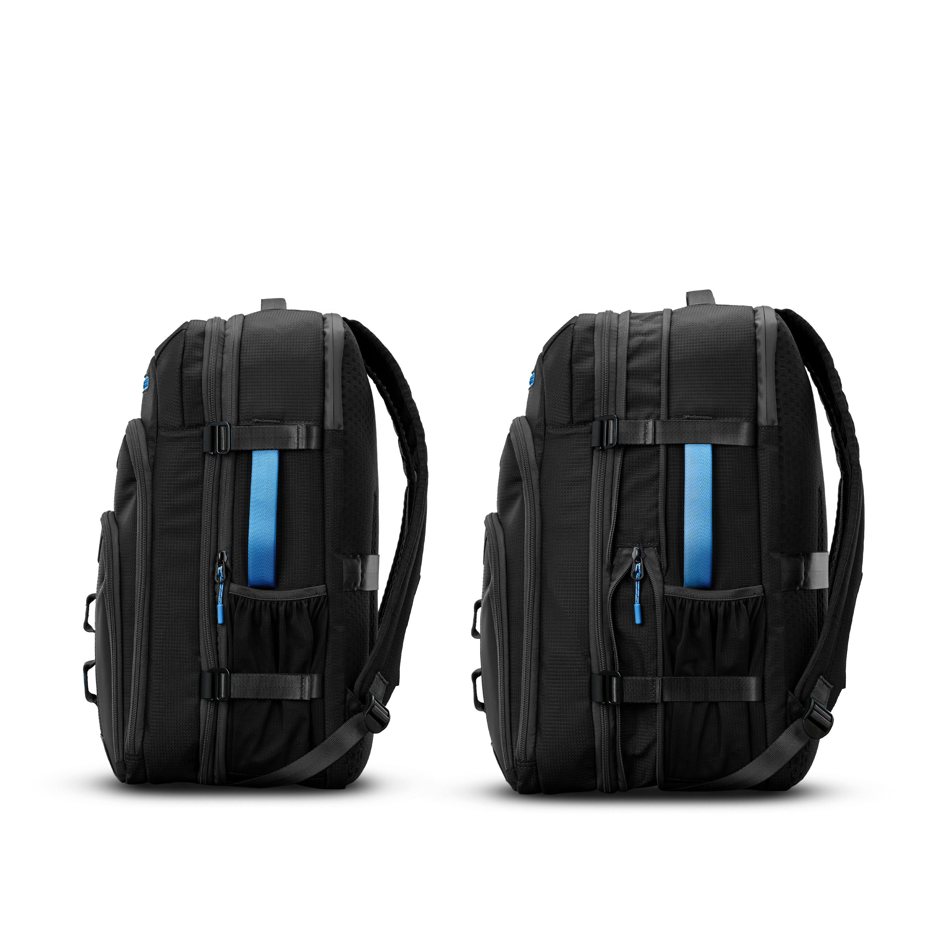 High Sierra Hi-Life Travel Backpack in Black Blue — angle view 2