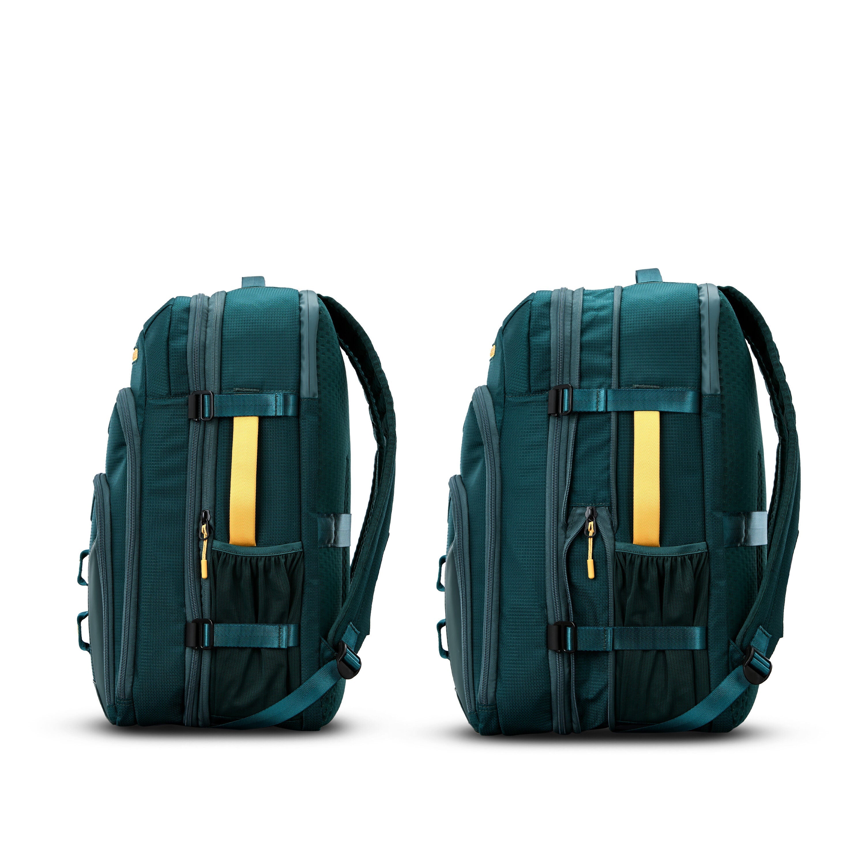 High Sierra Hi-Life Travel Backpack in Green Yellow — angle view 2