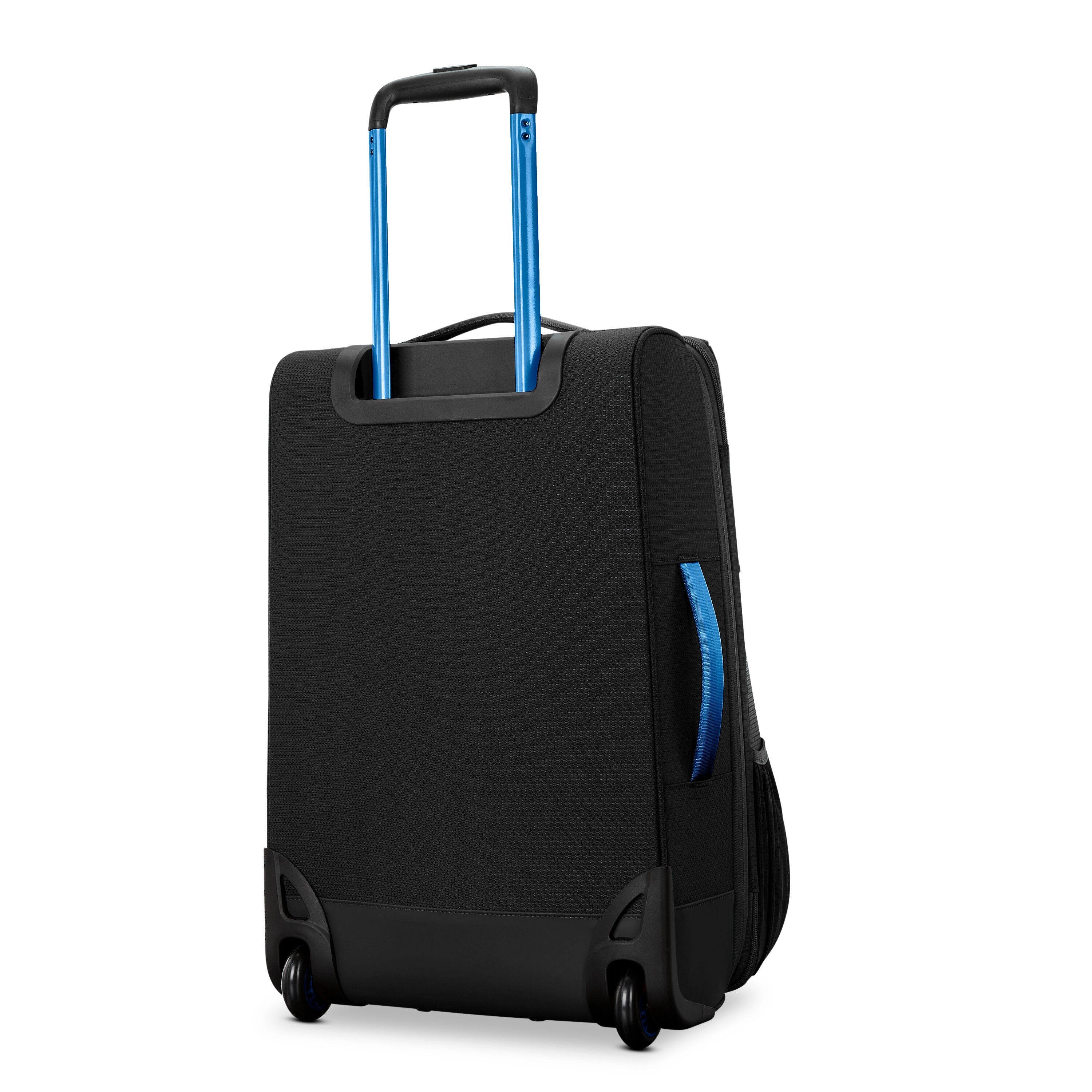 High Sierra Hi-Life Carry-On Wheeled Duffel in Black Blue — back view