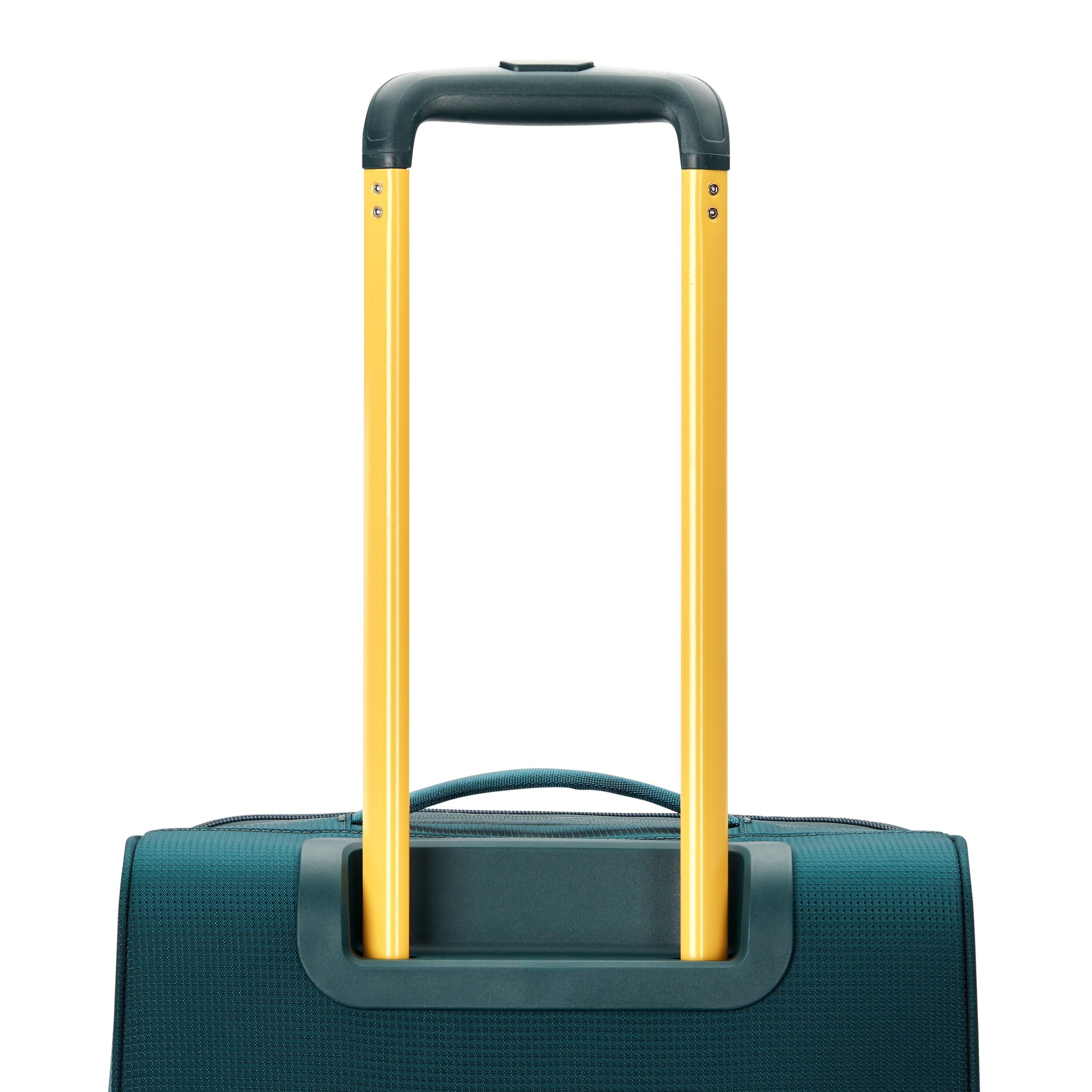 High Sierra Hi-Life Carry-On Wheeled Duffel in Green Yellow — angle view 4