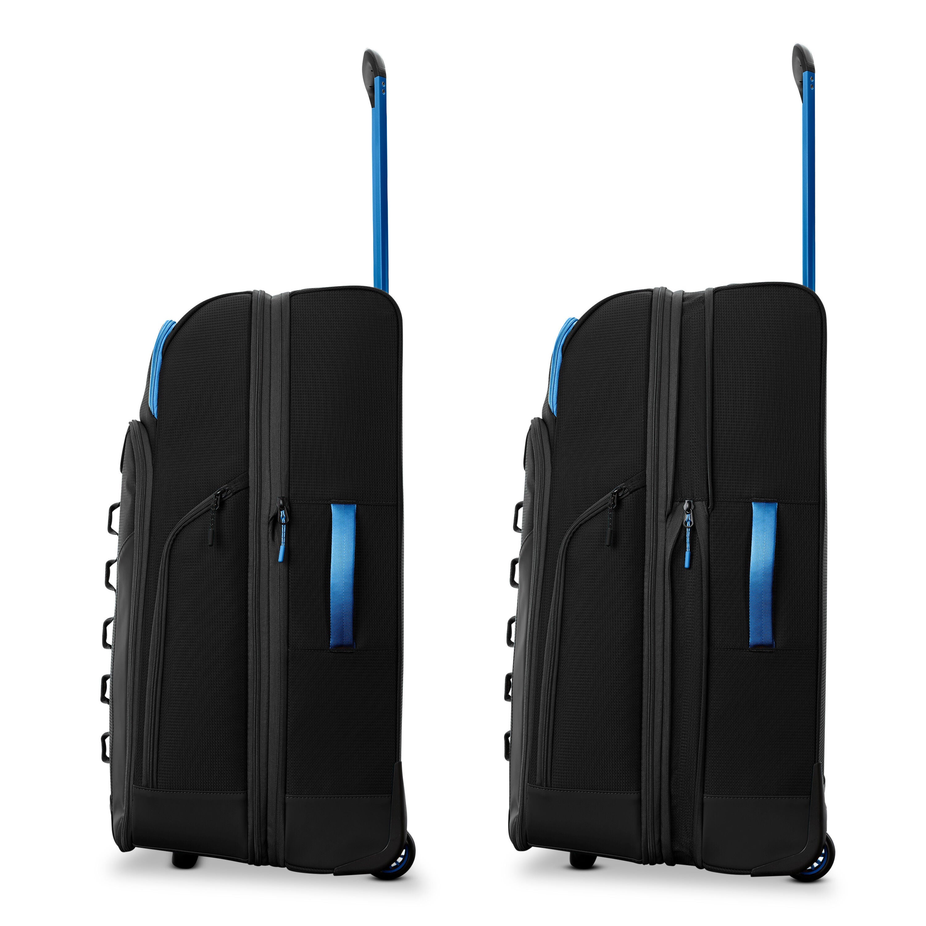 High Sierra Hi-Life Medium Wheeled Duffel in Black Blue — angle view 2