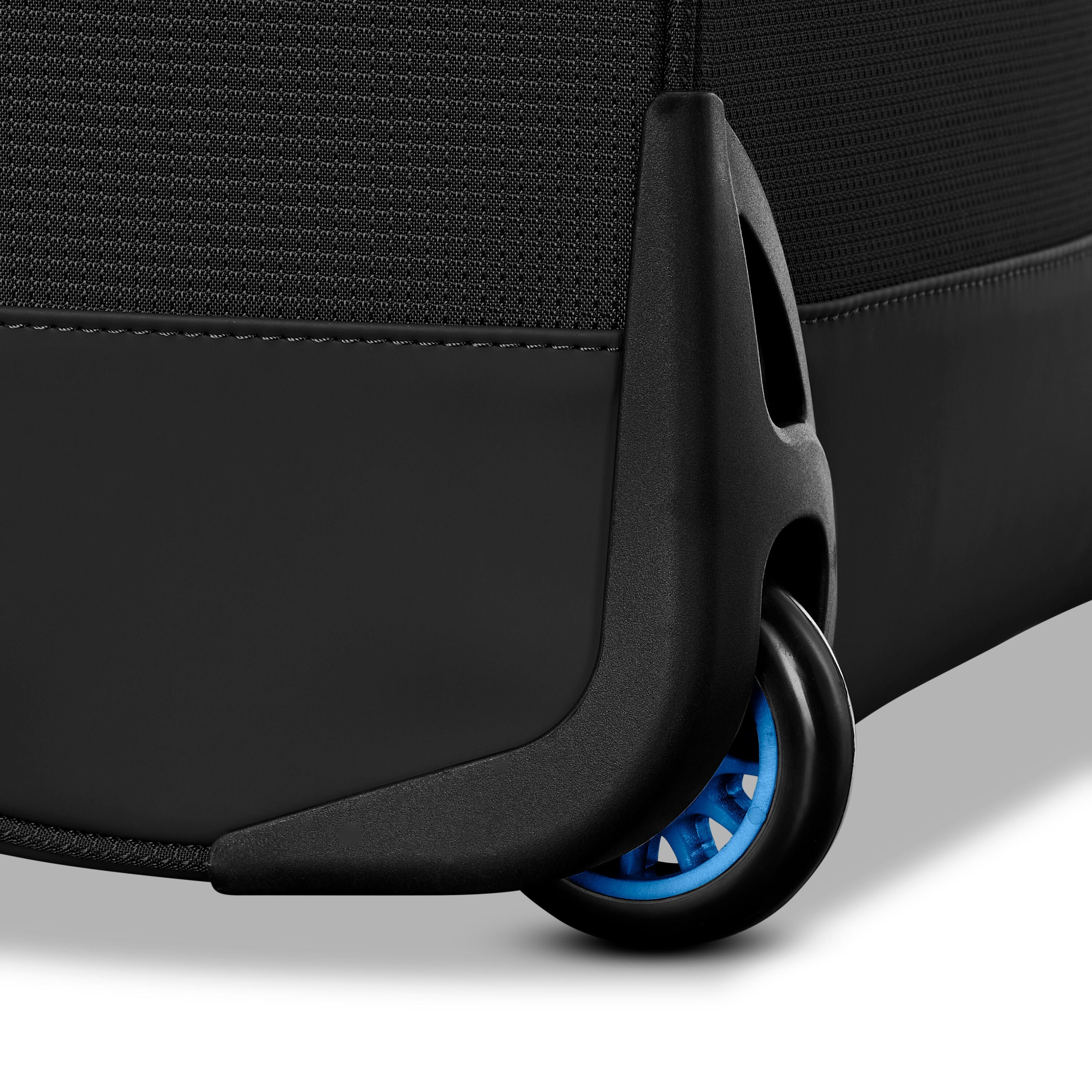 High Sierra Hi-Life Medium Wheeled Duffel in Black Blue — angle view 4