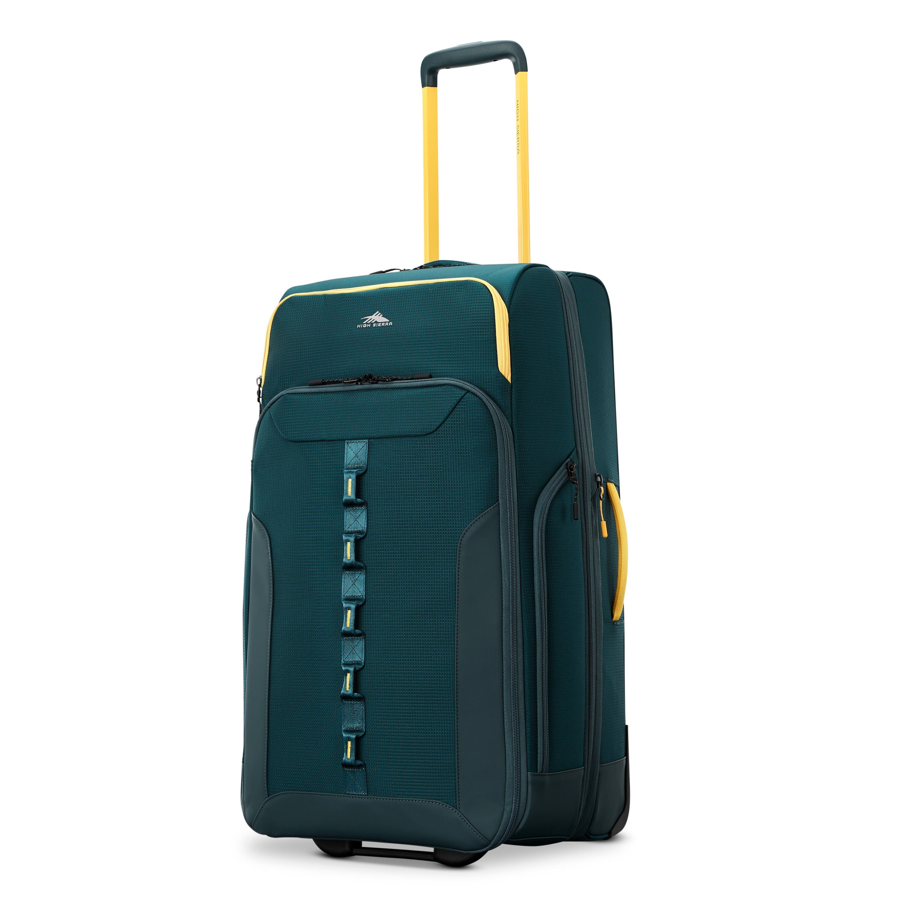 High Sierra Hi-Life Medium Wheeled Duffel in Green Yellow — front view