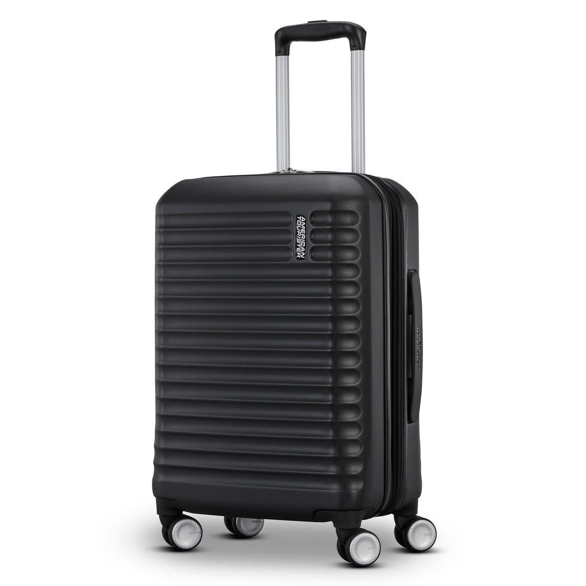 American Tourister Stratum 3.0 Carry On Spinner in Black — front view