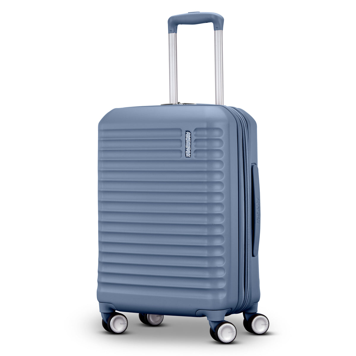 American Tourister Stratum 3.0 Carry On Spinner in Elemental Blue — front view # color_Elemental Blue