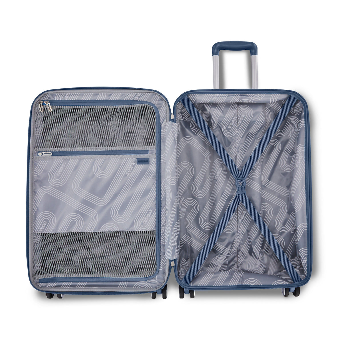 American Tourister Stratum 3.0 Large Spinner in Elemental Blue — interior view