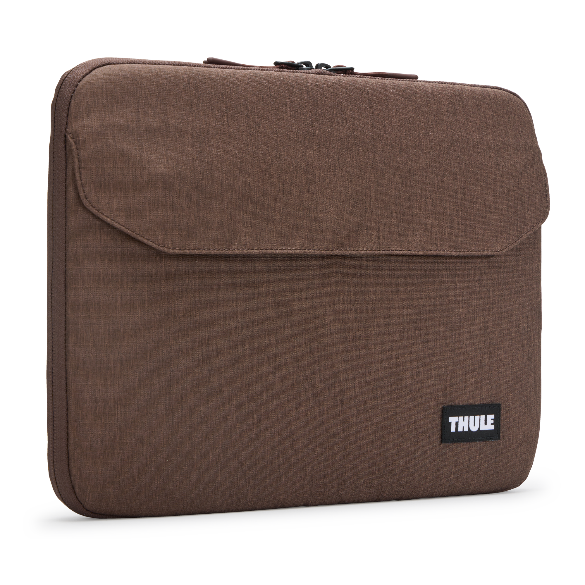 Thule Lithos Sleeve MacBook Pro 14" in Nuanced Brown — front view # color_Nuanced Brown