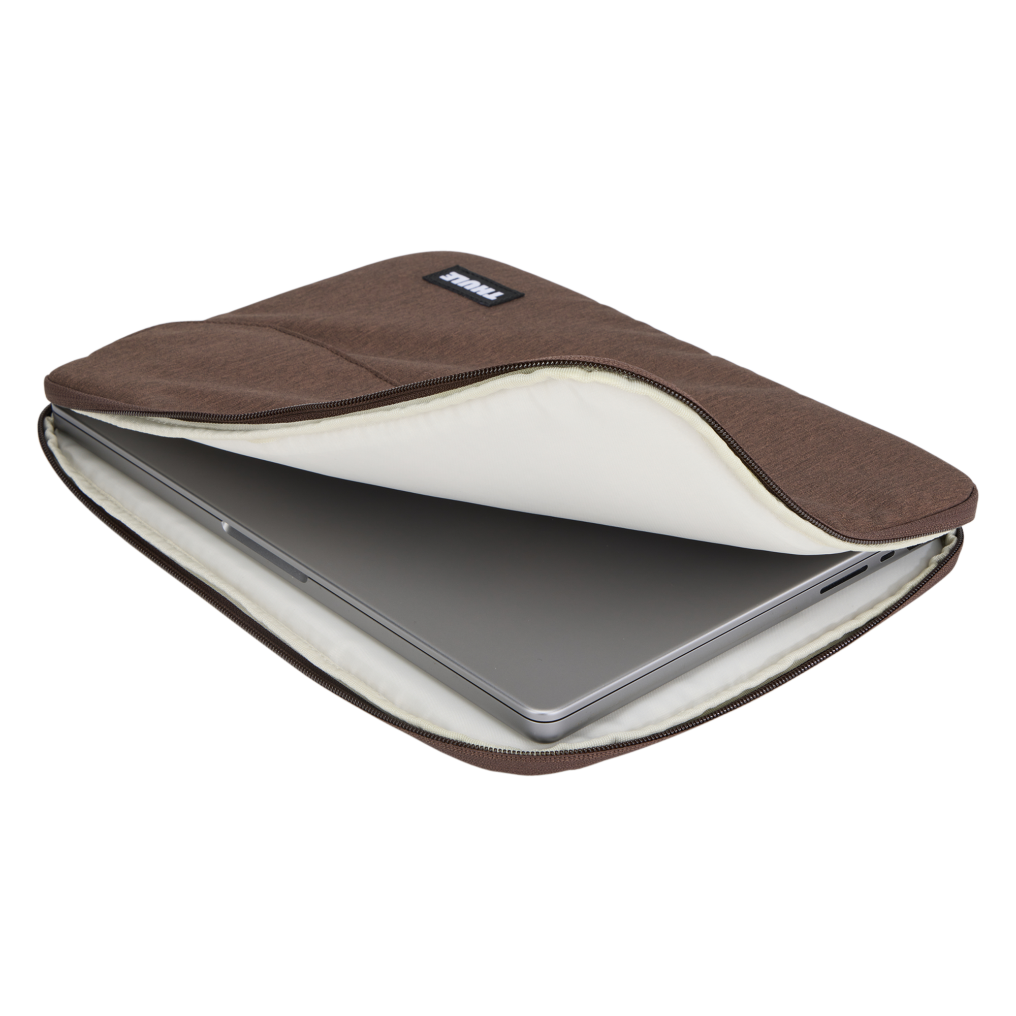 Thule Lithos Sleeve MacBook Pro 14" in Nuanced Brown — interior view # color_Nuanced Brown