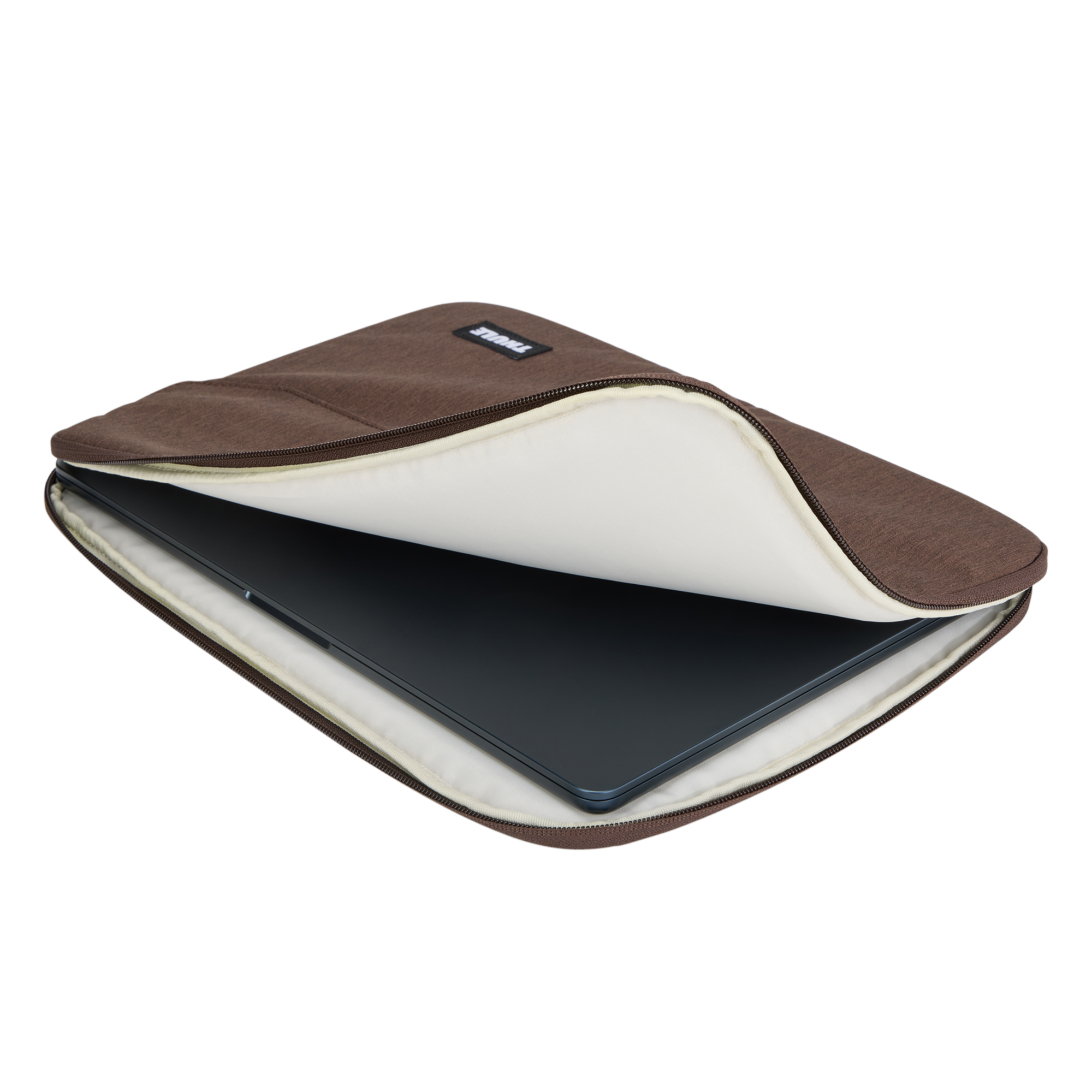 Thule Lithos Sleeve MacBook Air 15" in Nuanced Brown — interior view # color_Nuanced Brown