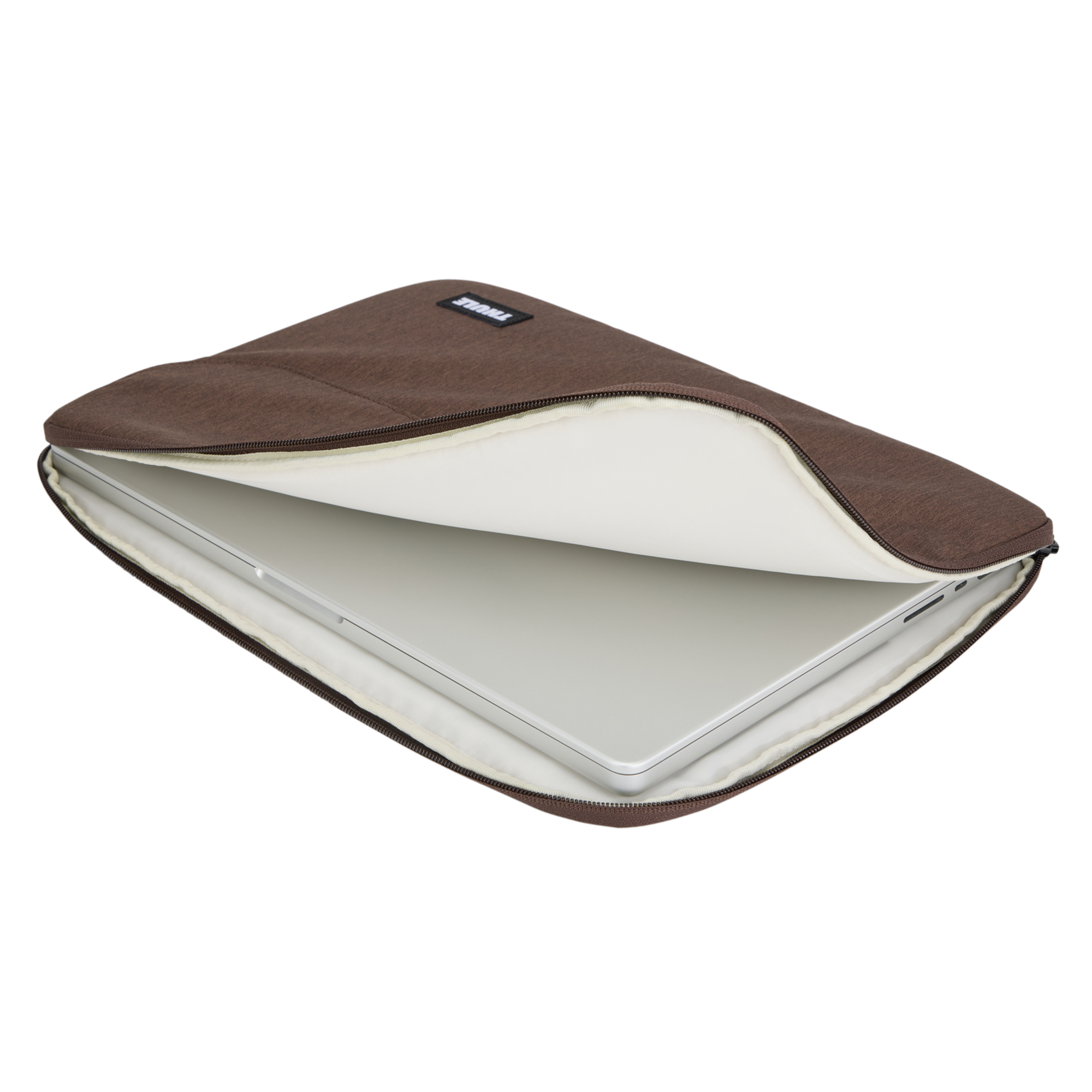 Thule Lithos Sleeve MacBook Pro 16" in Nuanced Brown — interior view # color_Nuanced Brown
