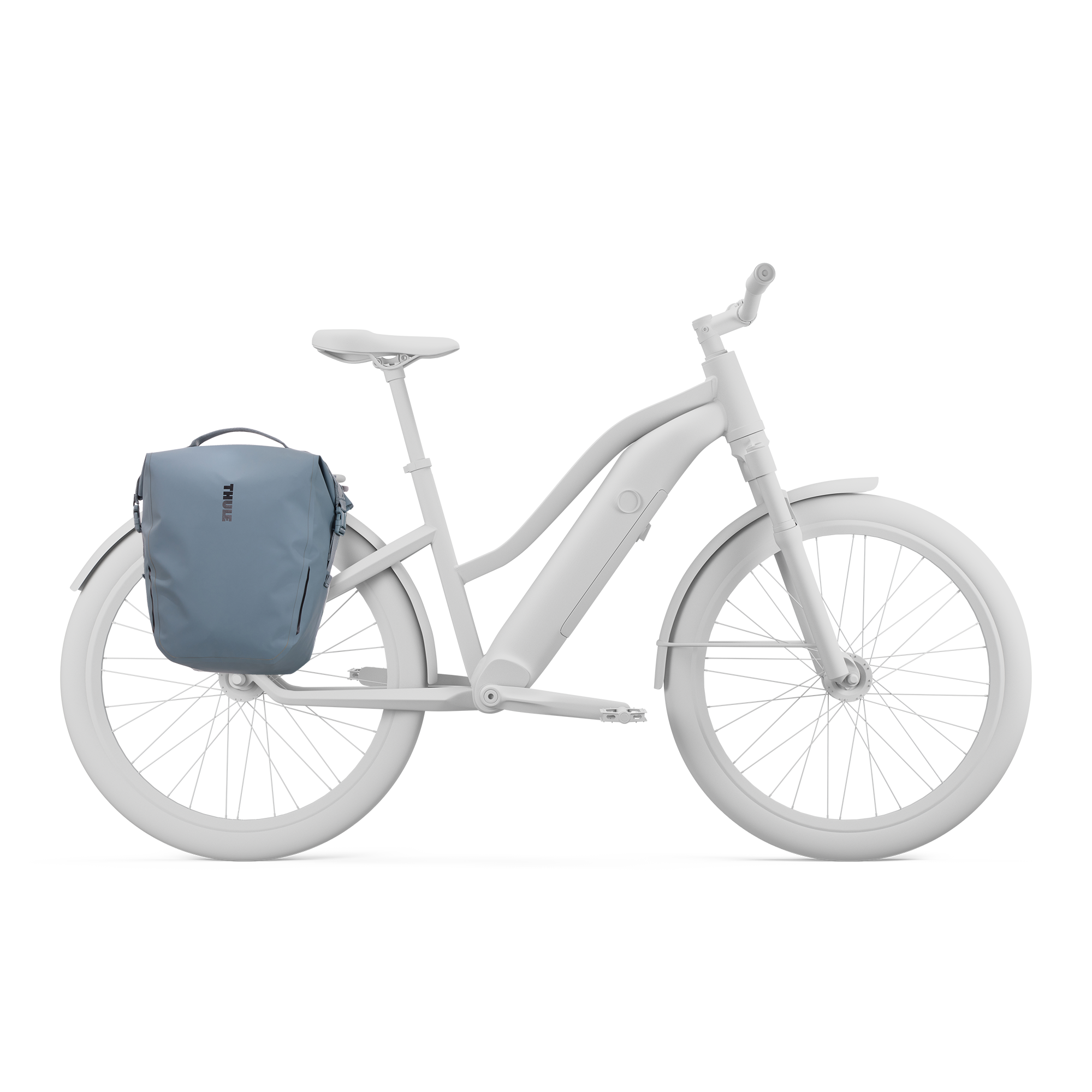 Thule Shield Pannier with InLock 22L in Mid Blue — angle view 2 # color_Mid Blue