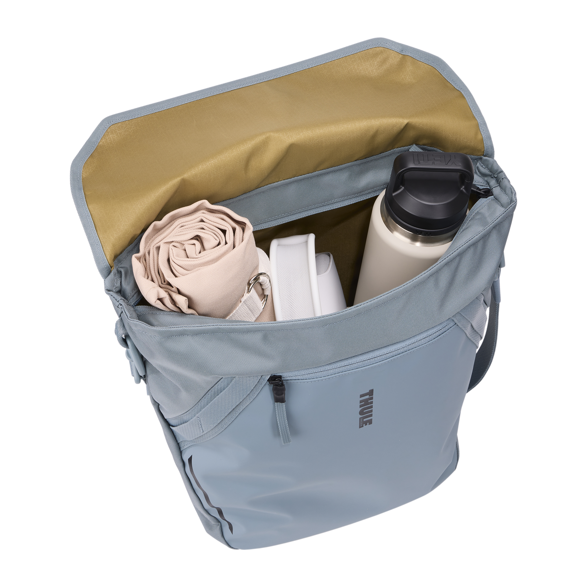 Thule Chasm Courier with InLock 22L in Mid Blue — interior view # color_Mid Blue