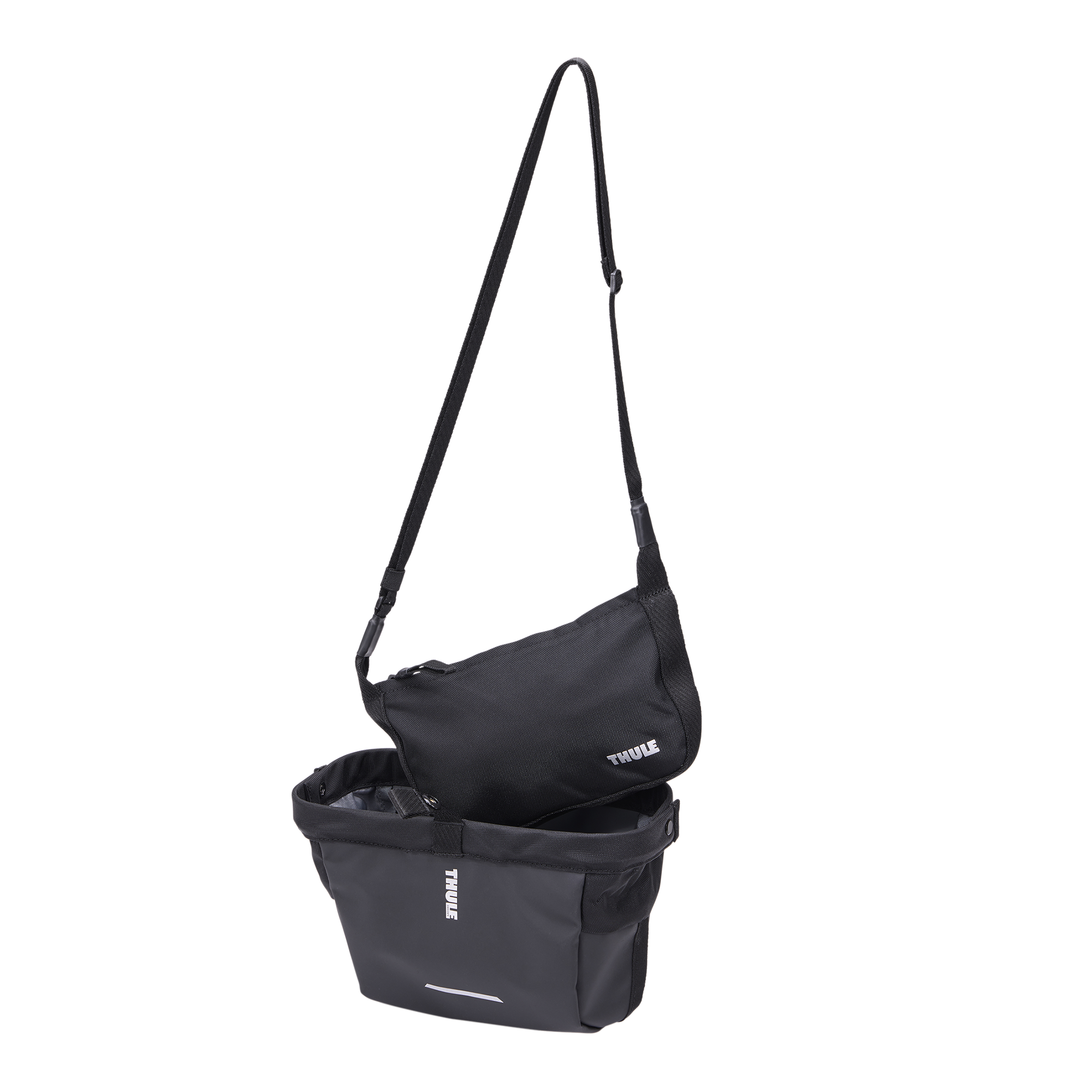 Thule Chasm Handlebar Bag 2L in Black — interior view # color_Black