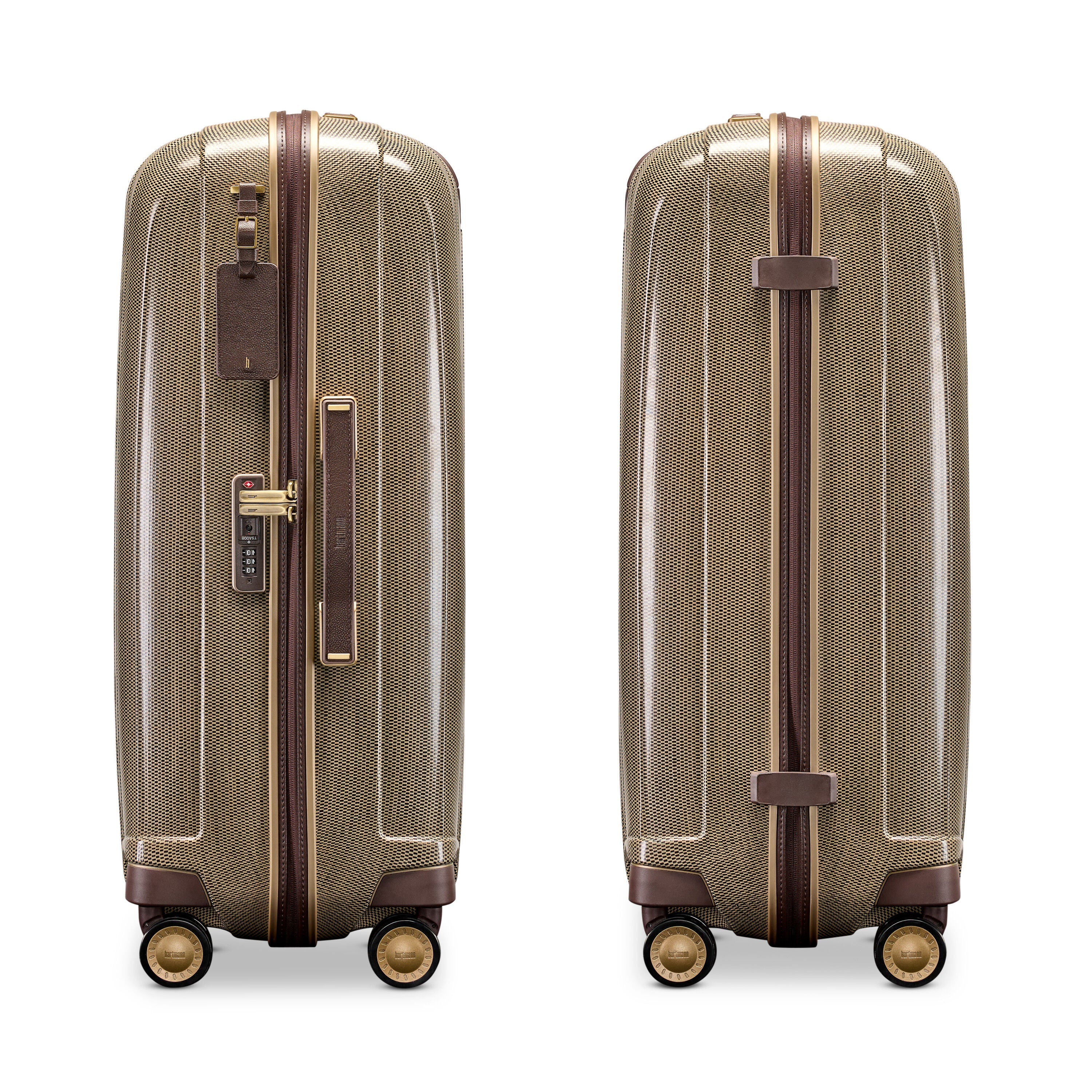 Hartmann Tweed CURV Extended Journey Spinner in Tweed/Natural Leather — angle view 2