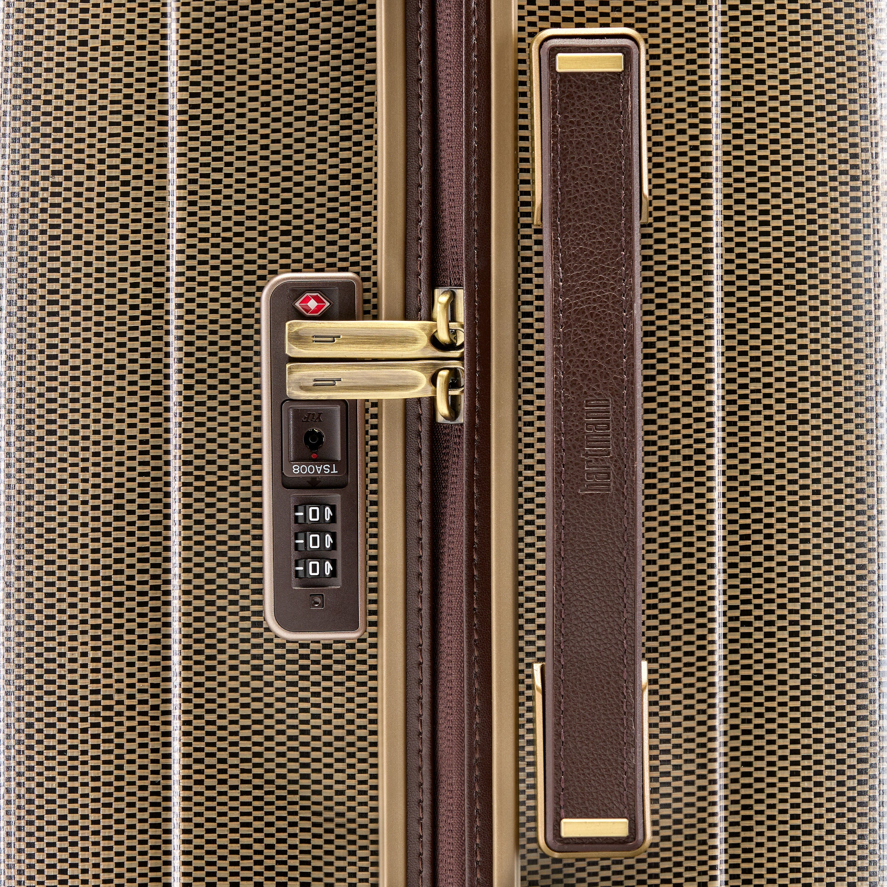 Hartmann Tweed CURV Extended Journey Spinner in Tweed/Natural Leather — angle view 4