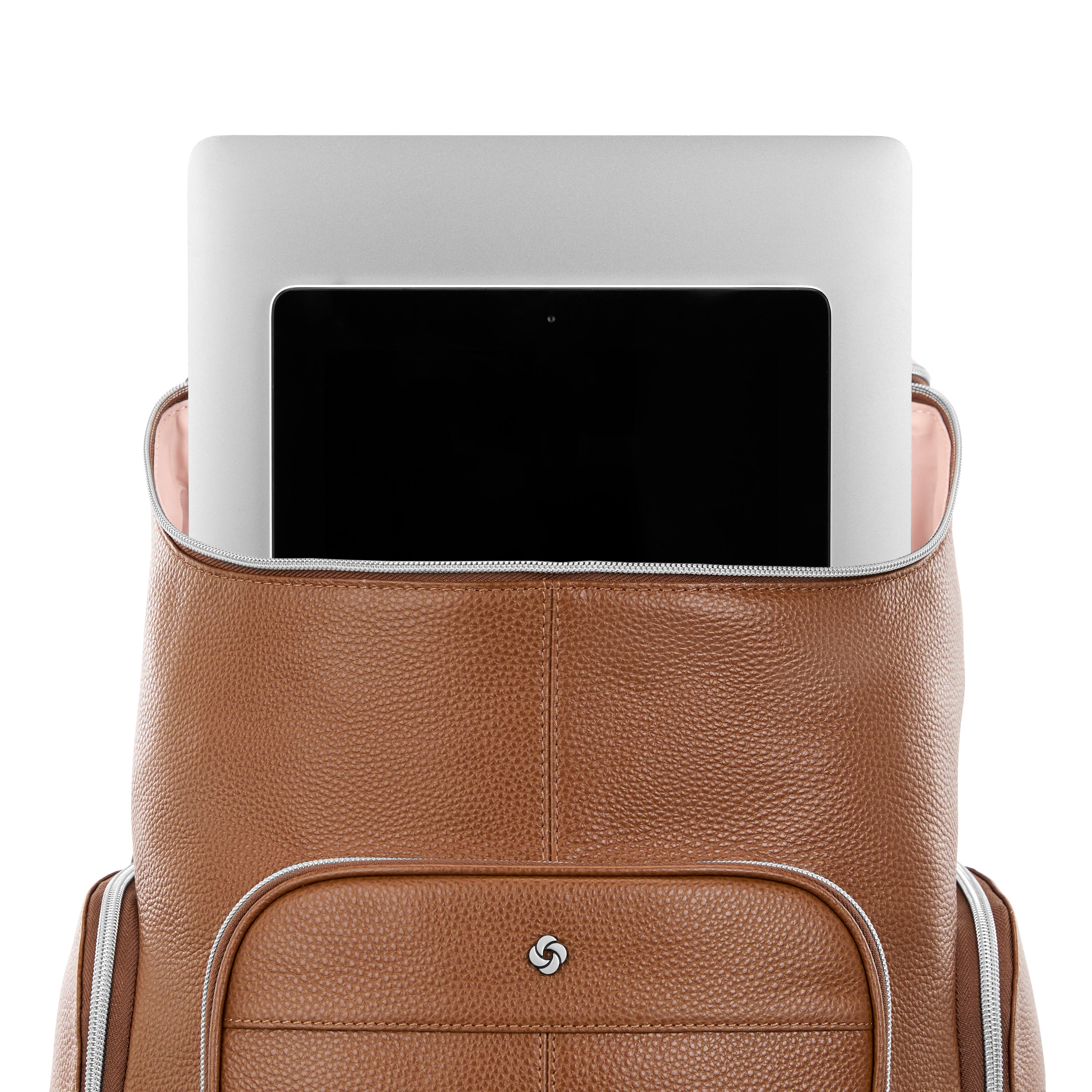 Samsonite Mobile Solution 2 Leather Deluxe Backpack - Cognac
