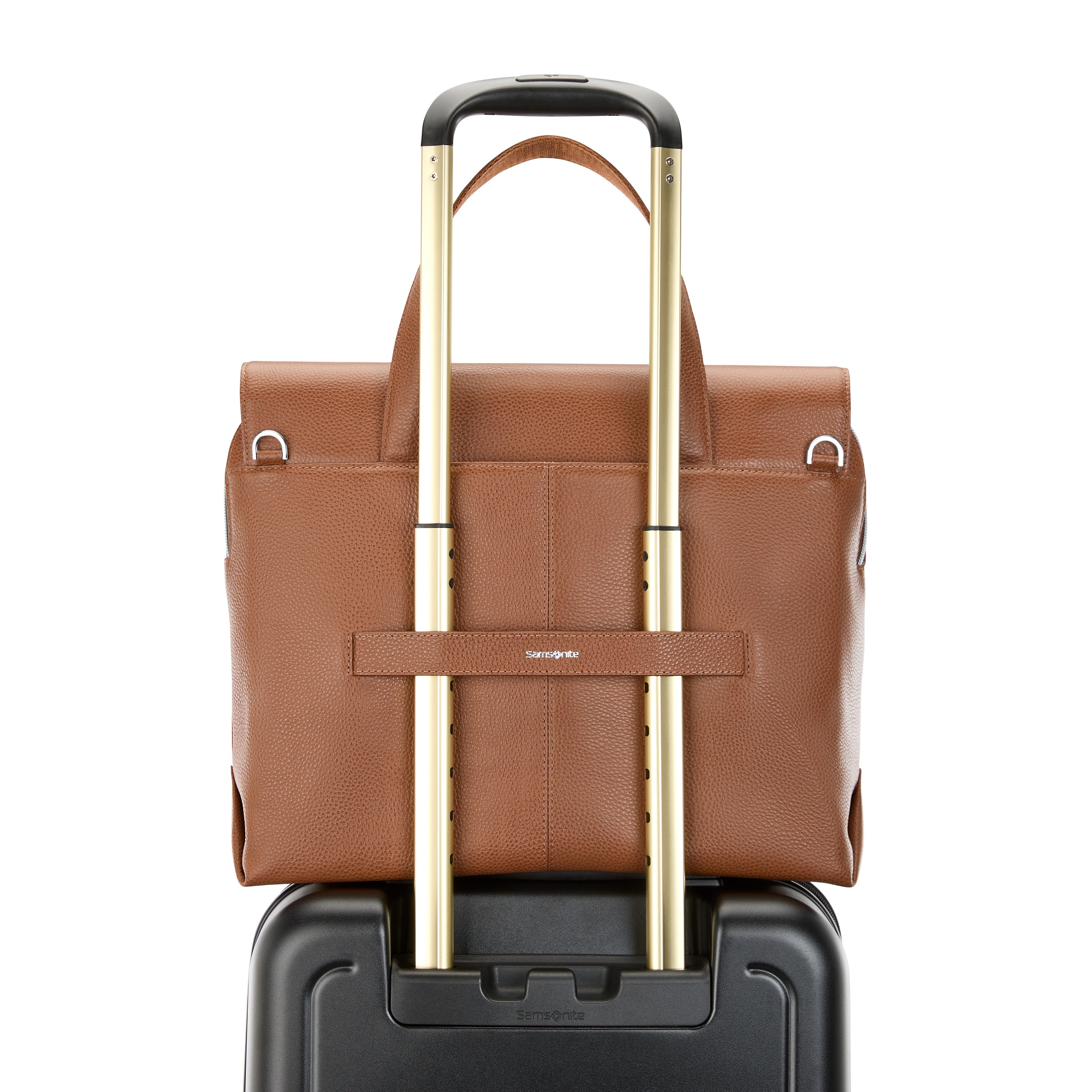 Samsonite Mobile Solution 2 Leather Convertible Brief - COGNAC