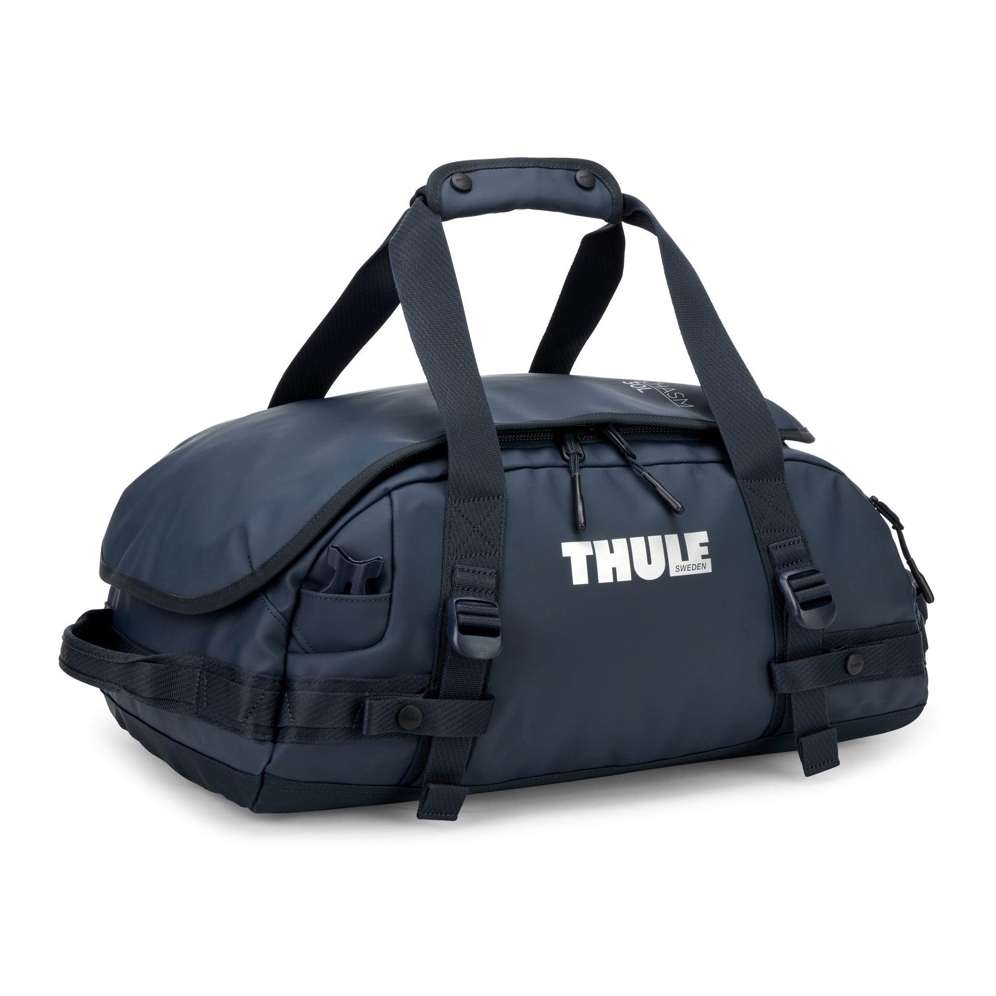 Thule Chasm 30L Duffel in Darkest Blue — front view # color_Darkest Blue